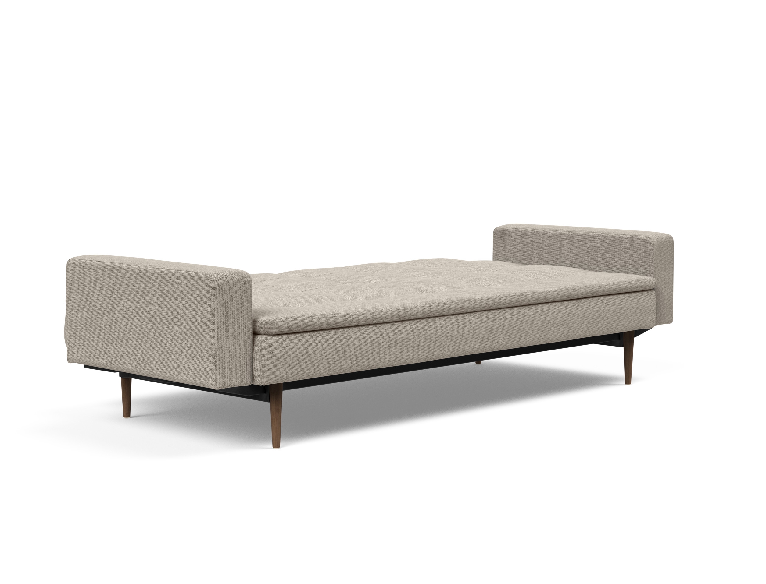 Dublexo Deluxe Fabric Sofa Bed w/Arms & Dark Wood Styletto Legs