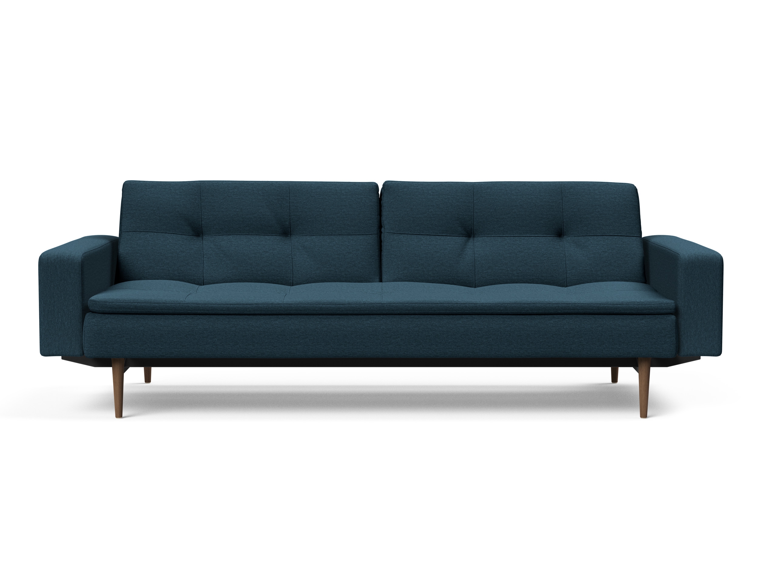 Dublexo Deluxe Fabric Sofa Bed w/Arms & Dark Wood Styletto Legs