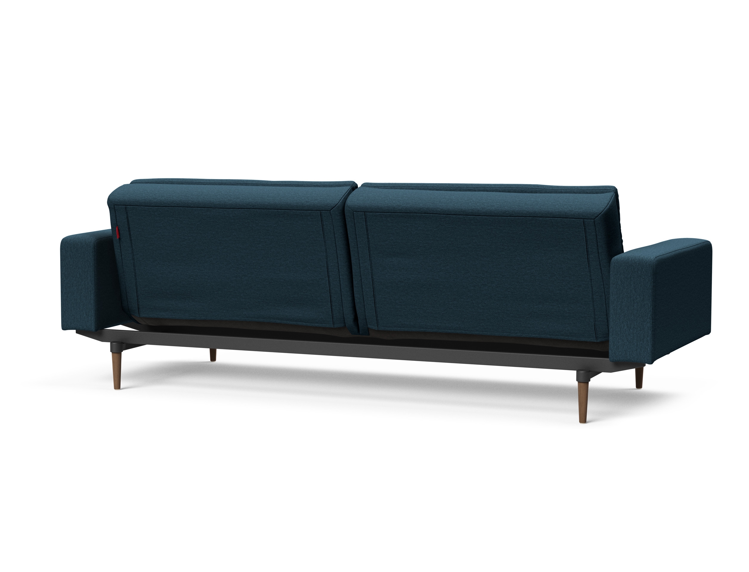 Dublexo Deluxe Fabric Sofa Bed w/Arms & Dark Wood Styletto Legs