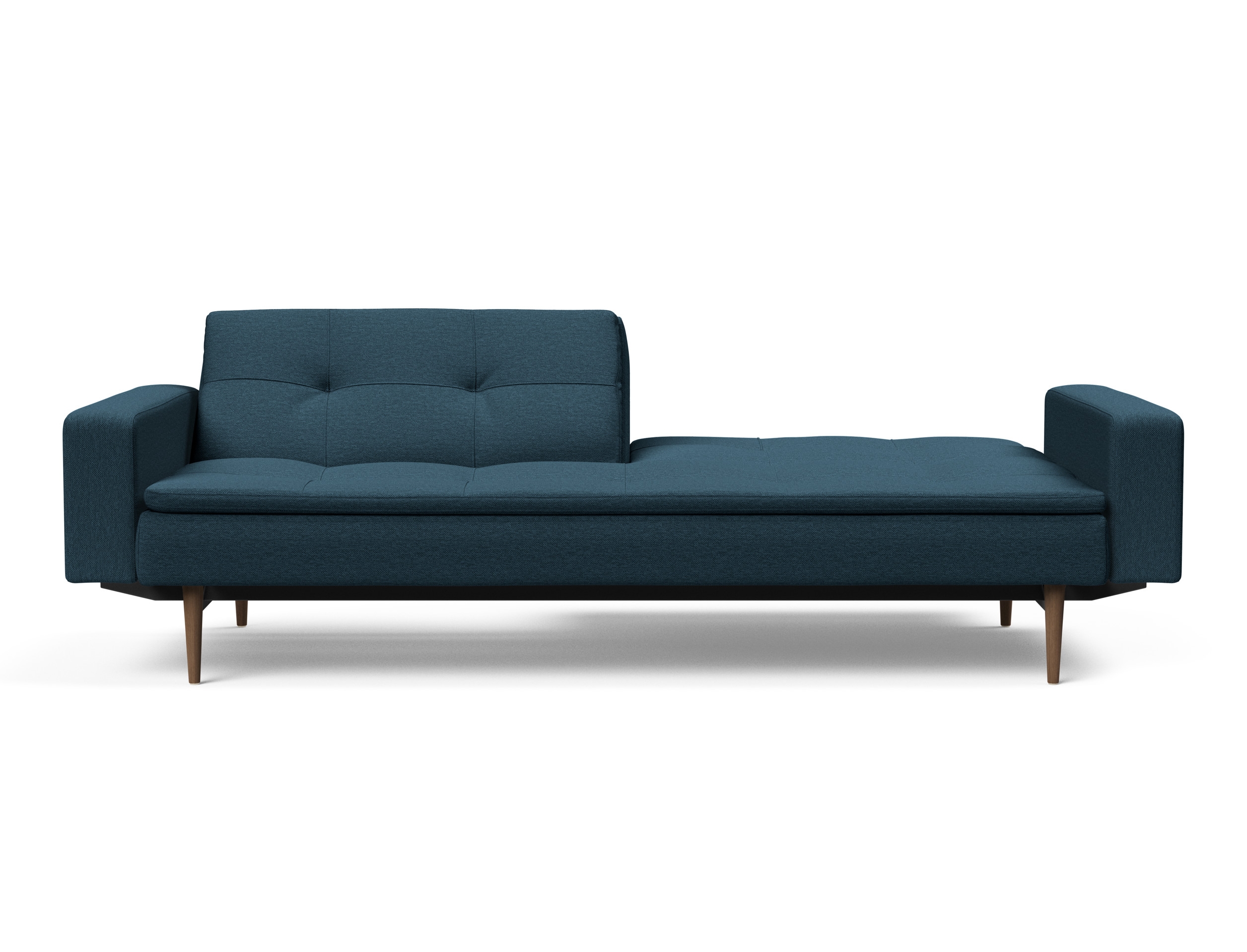 Dublexo Deluxe Fabric Sofa Bed w/Arms & Dark Wood Styletto Legs
