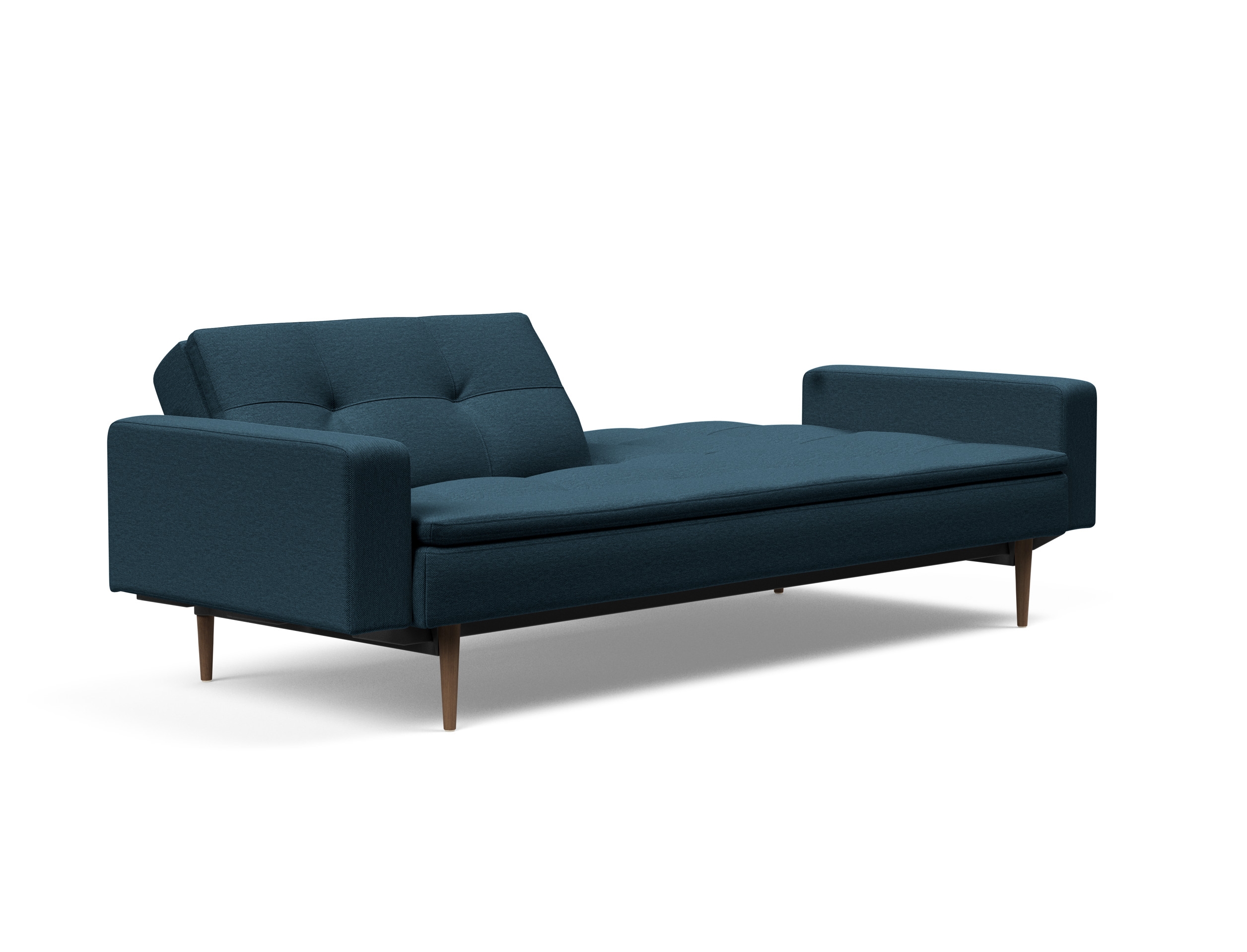 Dublexo Deluxe Fabric Sofa Bed w/Arms & Dark Wood Styletto Legs
