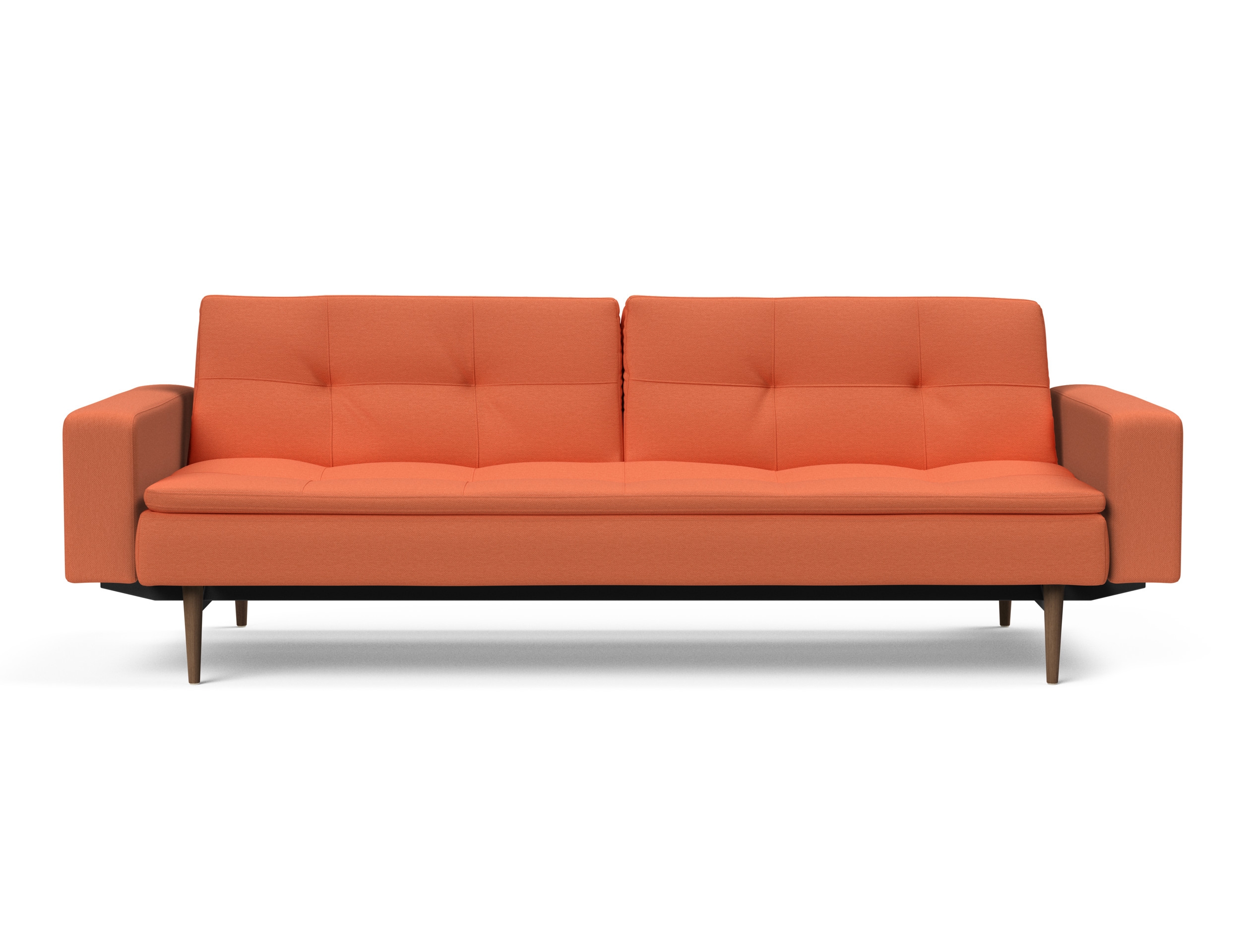Dublexo Deluxe Fabric Sofa Bed w/Arms & Dark Wood Styletto Legs