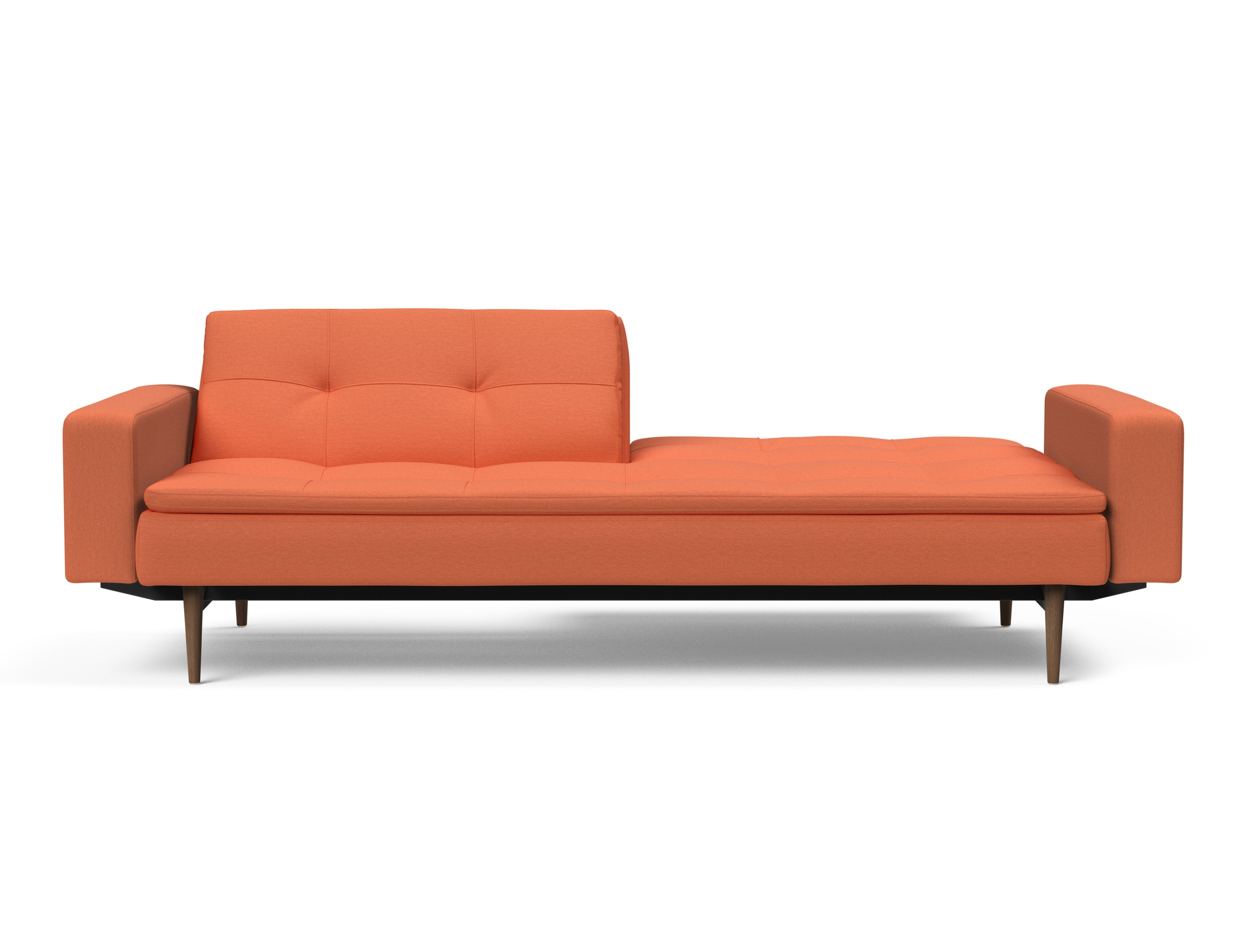 Dublexo Deluxe Fabric Sofa Bed w/Arms & Dark Wood Styletto Legs