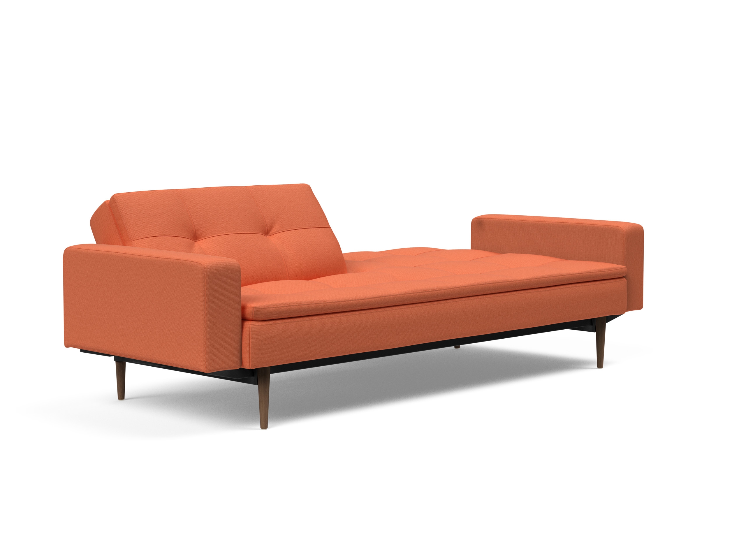Dublexo Deluxe Fabric Sofa Bed w/Arms & Dark Wood Styletto Legs