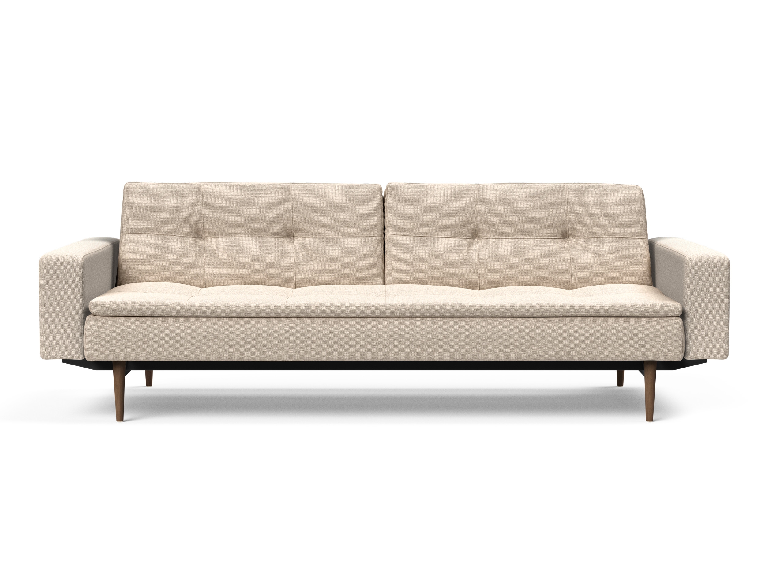 Dublexo Deluxe Fabric Sofa Bed w/Arms & Dark Wood Styletto Legs