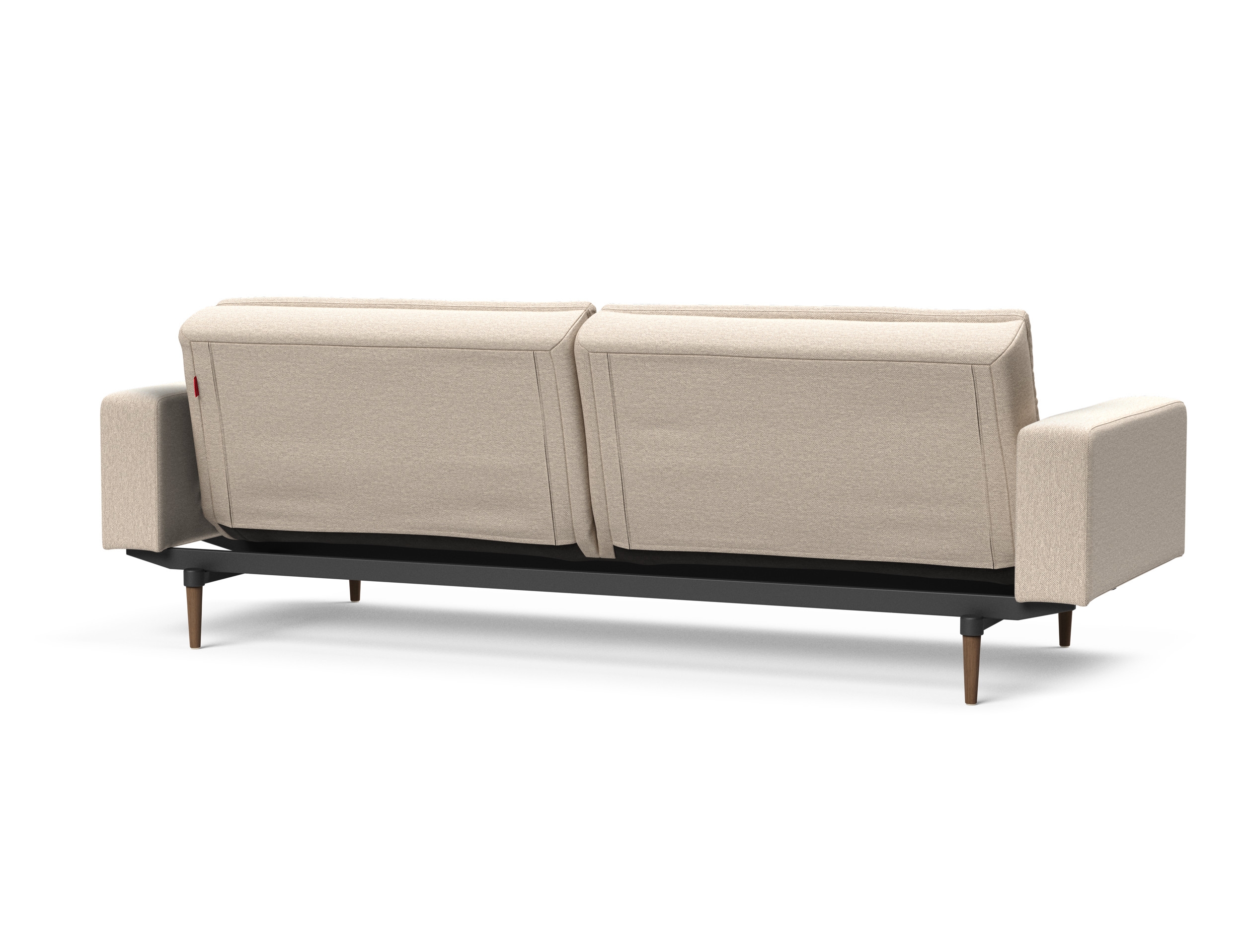Dublexo Deluxe Fabric Sofa Bed w/Arms & Dark Wood Styletto Legs