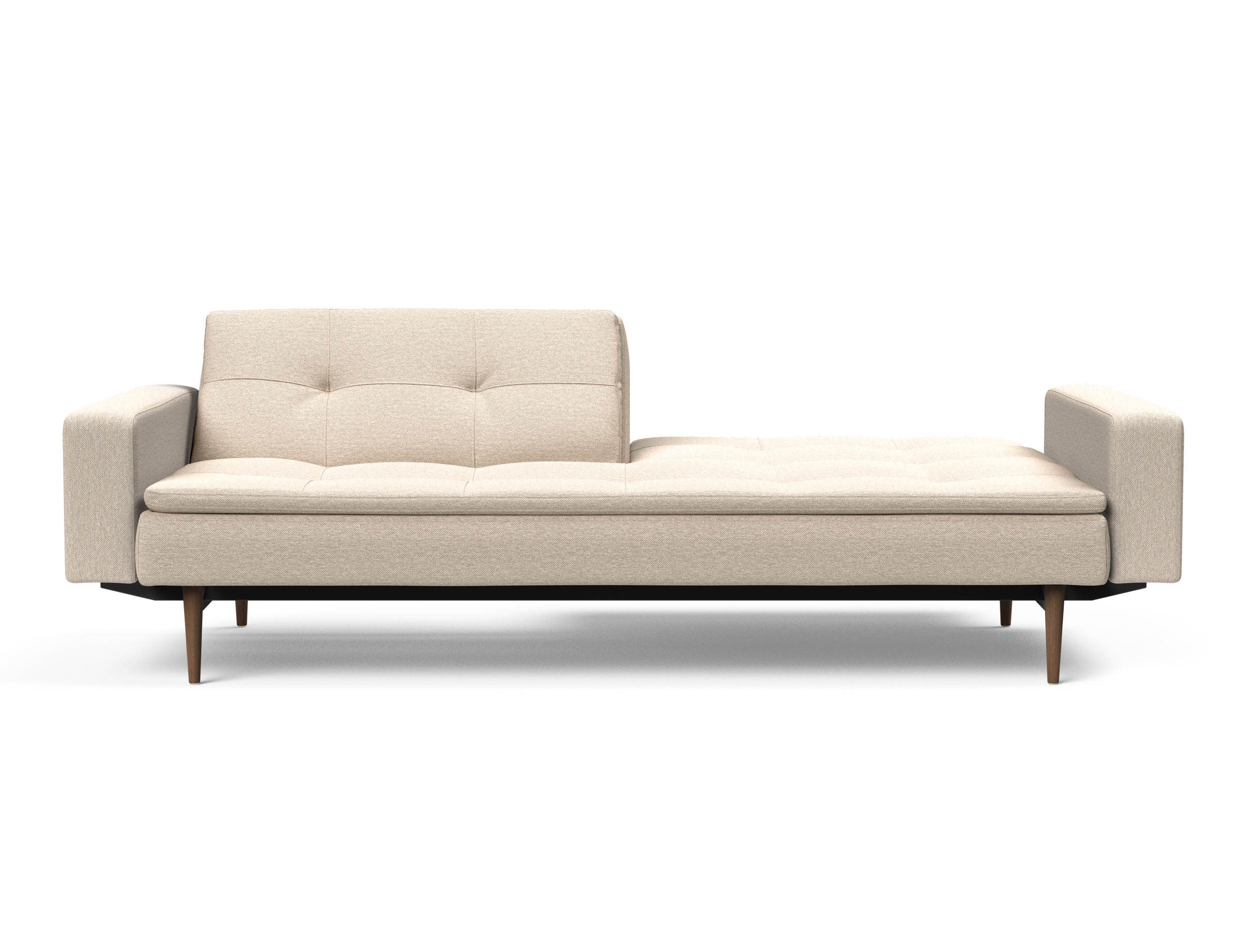 Dublexo Deluxe Fabric Sofa Bed w/Arms & Dark Wood Styletto Legs