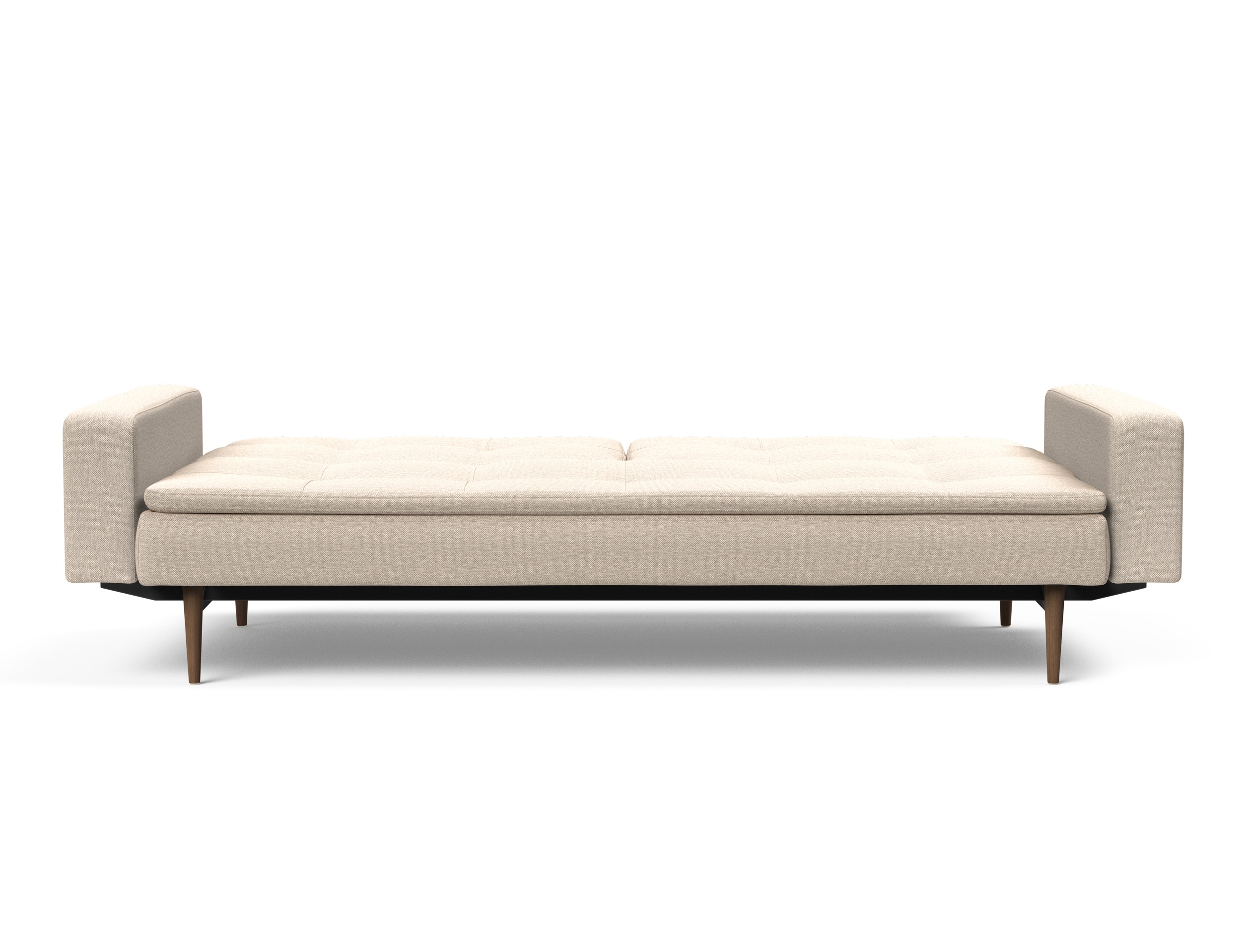 Dublexo Deluxe Fabric Sofa Bed w/Arms & Dark Wood Styletto Legs