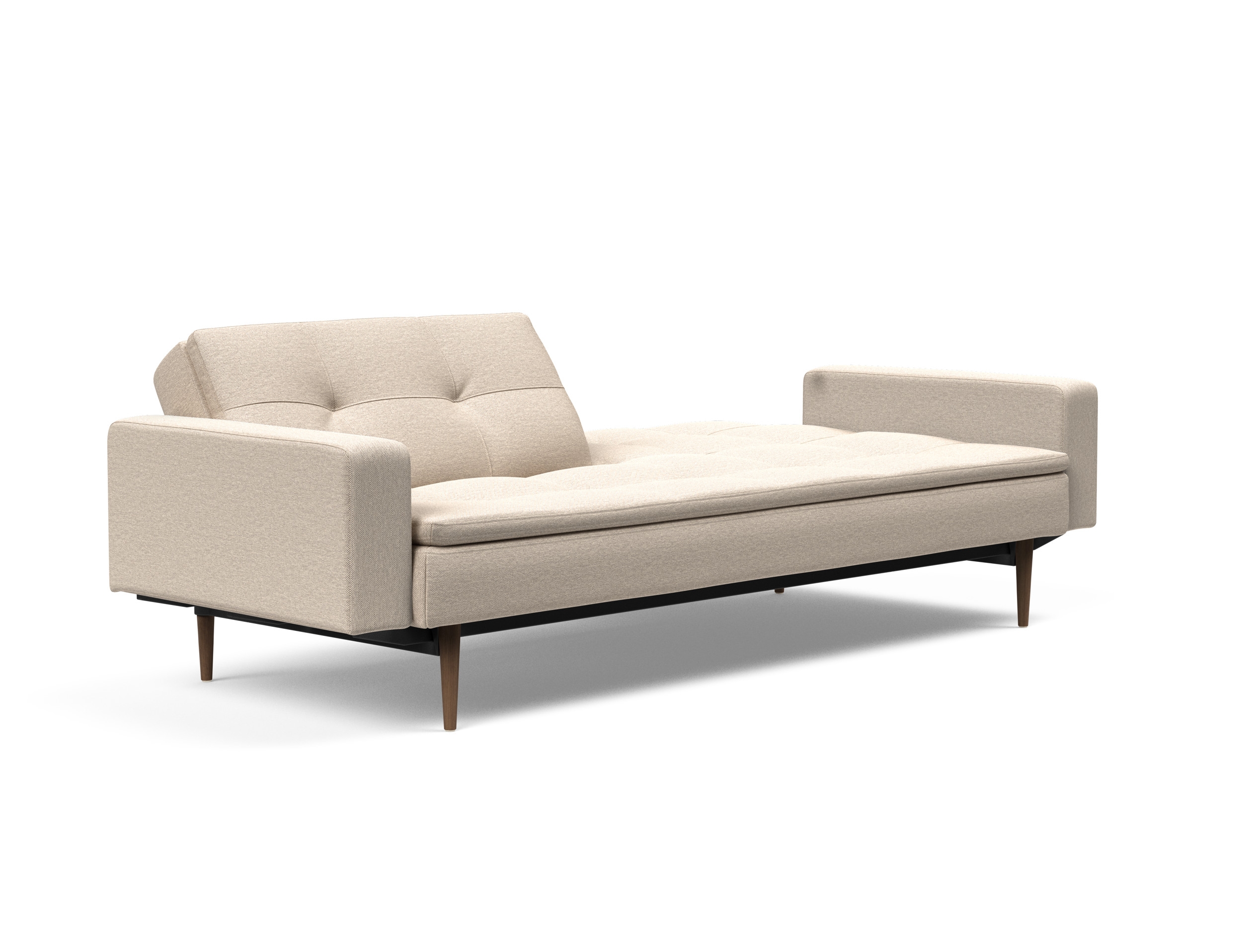 Dublexo Deluxe Fabric Sofa Bed w/Arms & Dark Wood Styletto Legs