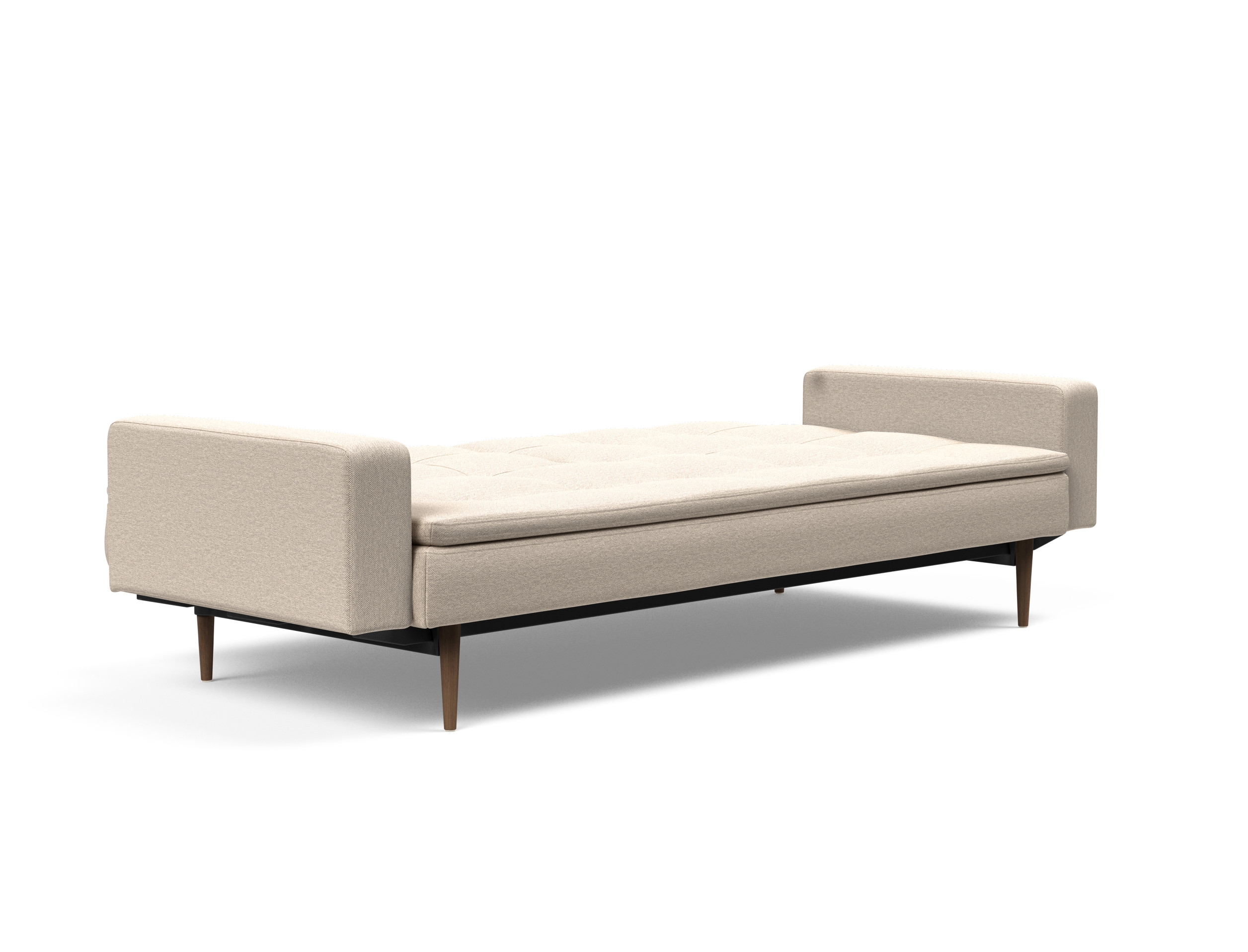 Dublexo Deluxe Fabric Sofa Bed w/Arms & Dark Wood Styletto Legs