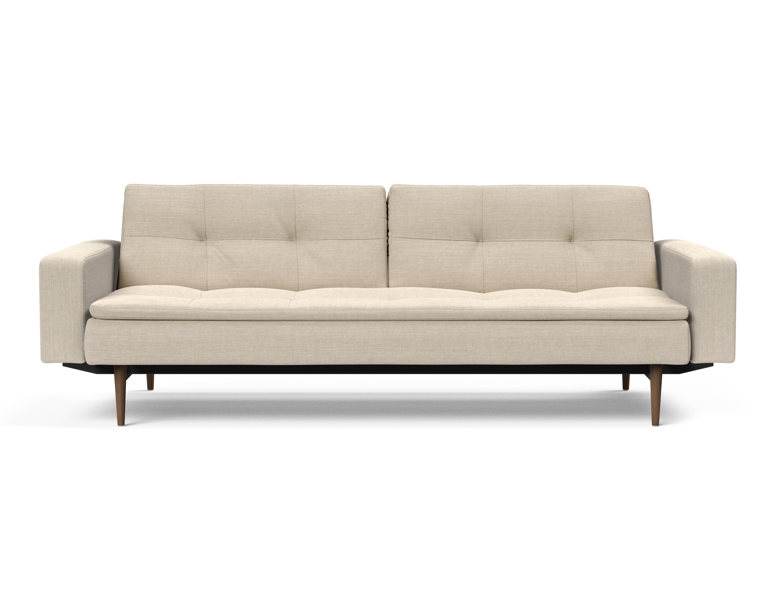 Dublexo Deluxe Fabric Sofa Bed w/Arms & Dark Wood Styletto Legs