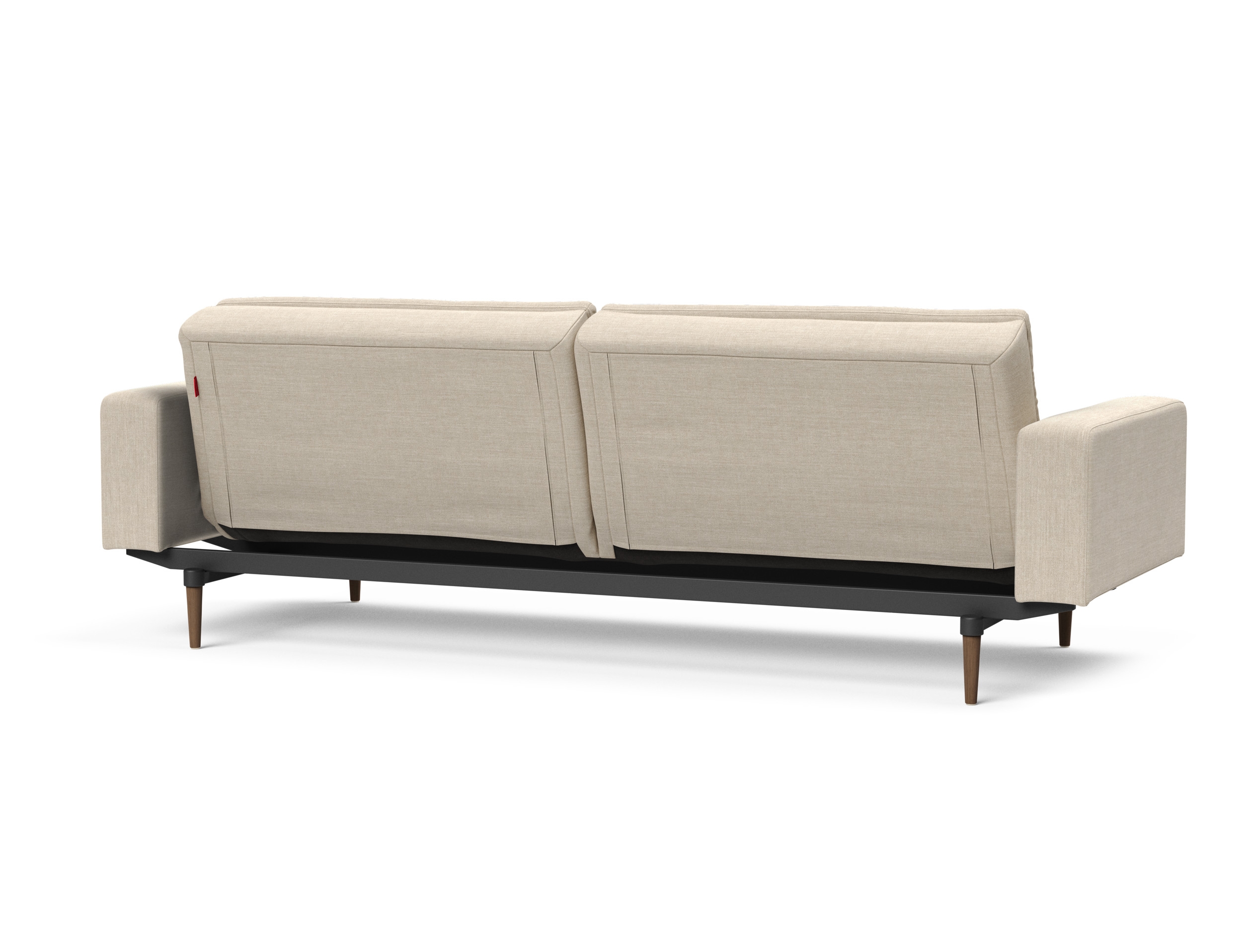 Dublexo Deluxe Fabric Sofa Bed w/Arms & Dark Wood Styletto Legs