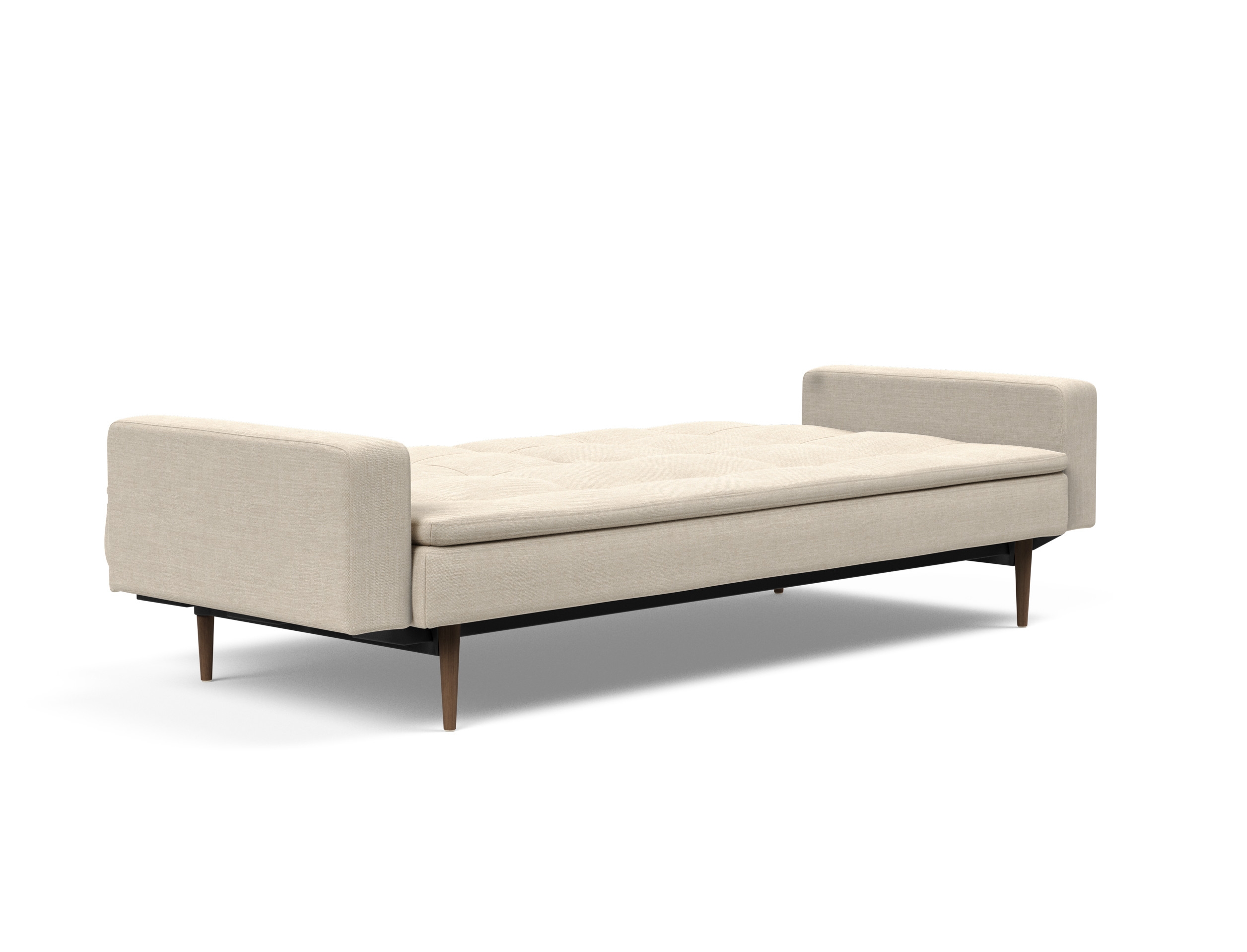 Dublexo Deluxe Fabric Sofa Bed w/Arms & Dark Wood Styletto Legs
