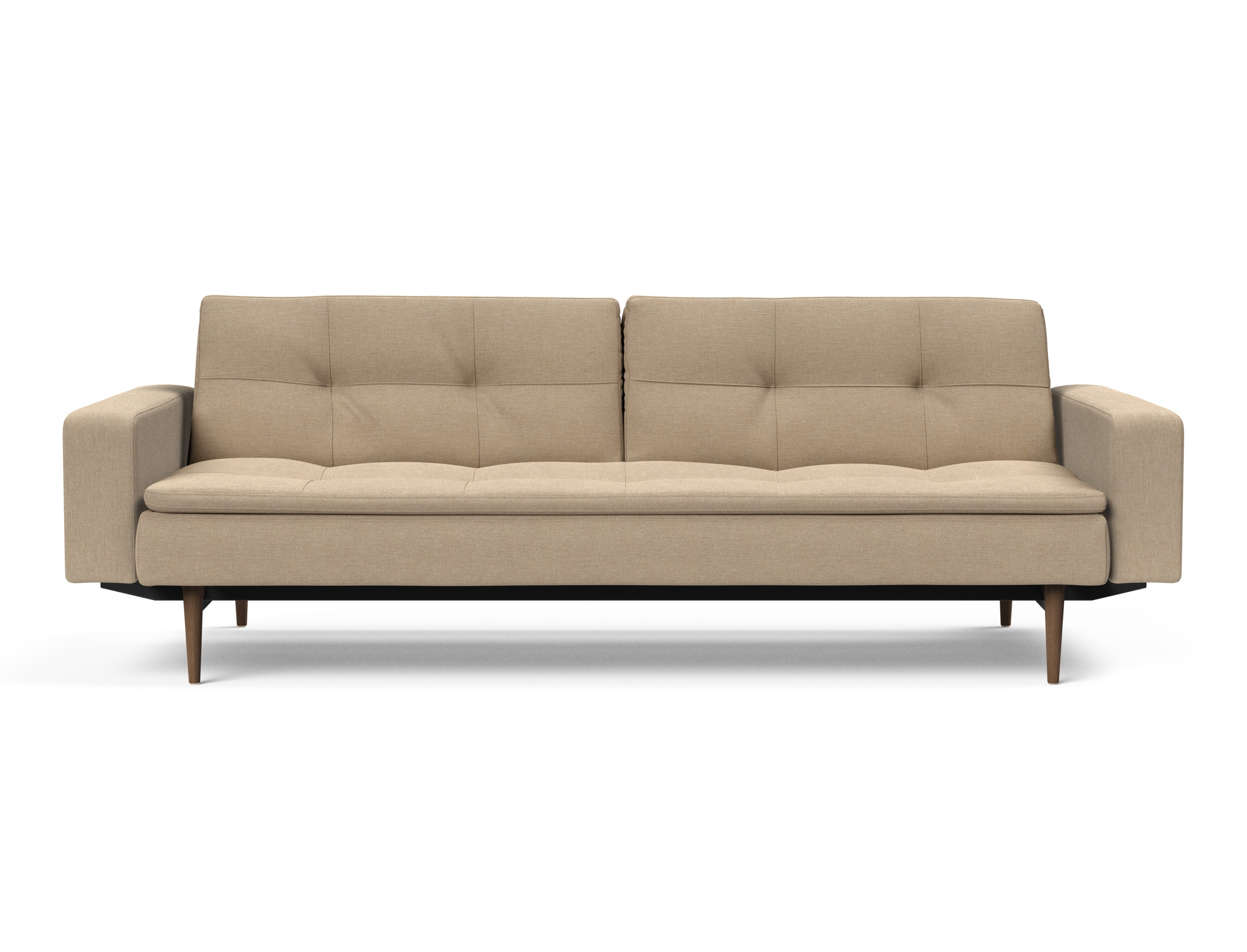 Dublexo Deluxe Fabric Sofa Bed w/Arms & Dark Wood Styletto Legs
