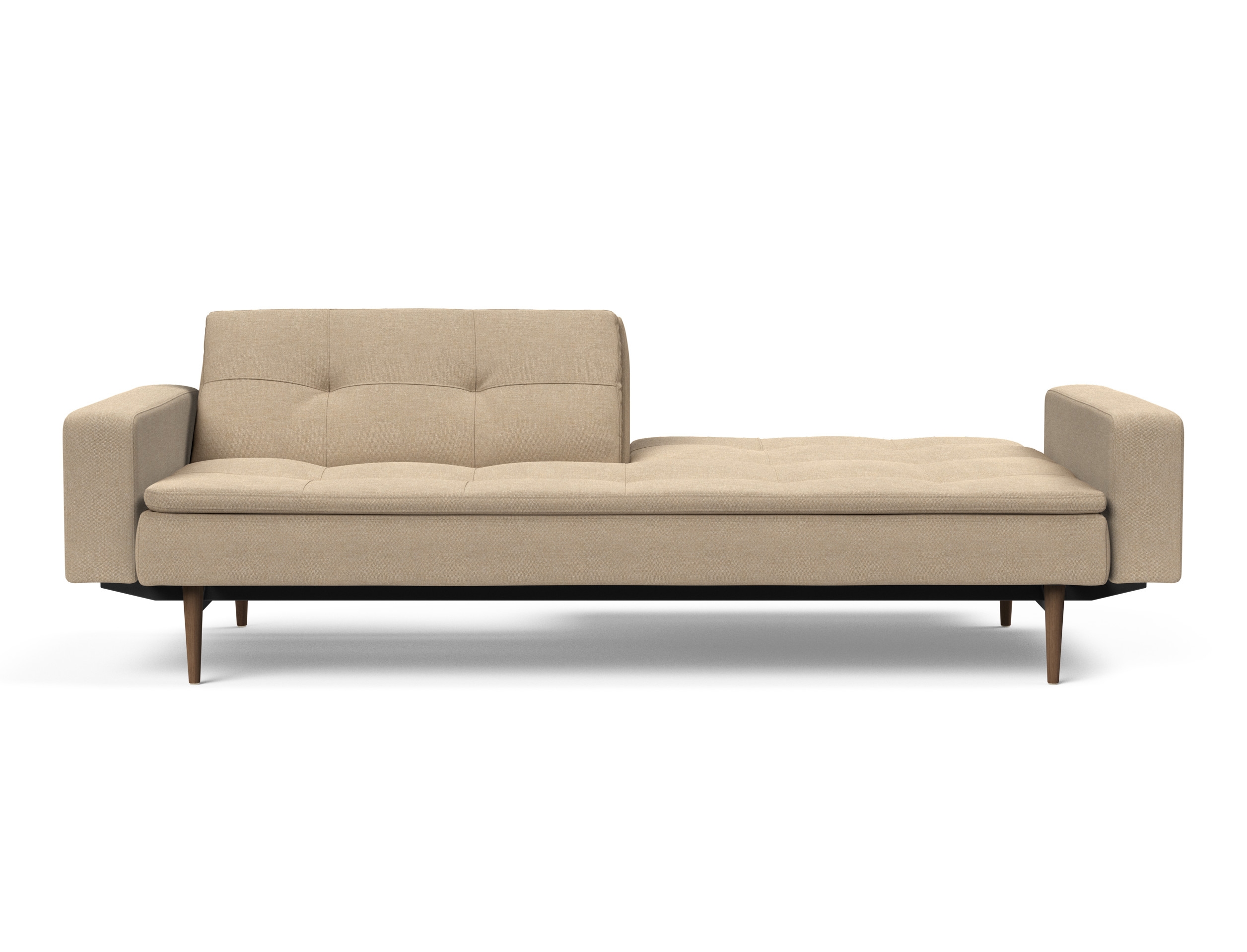 Dublexo Deluxe Fabric Sofa Bed w/Arms & Dark Wood Styletto Legs