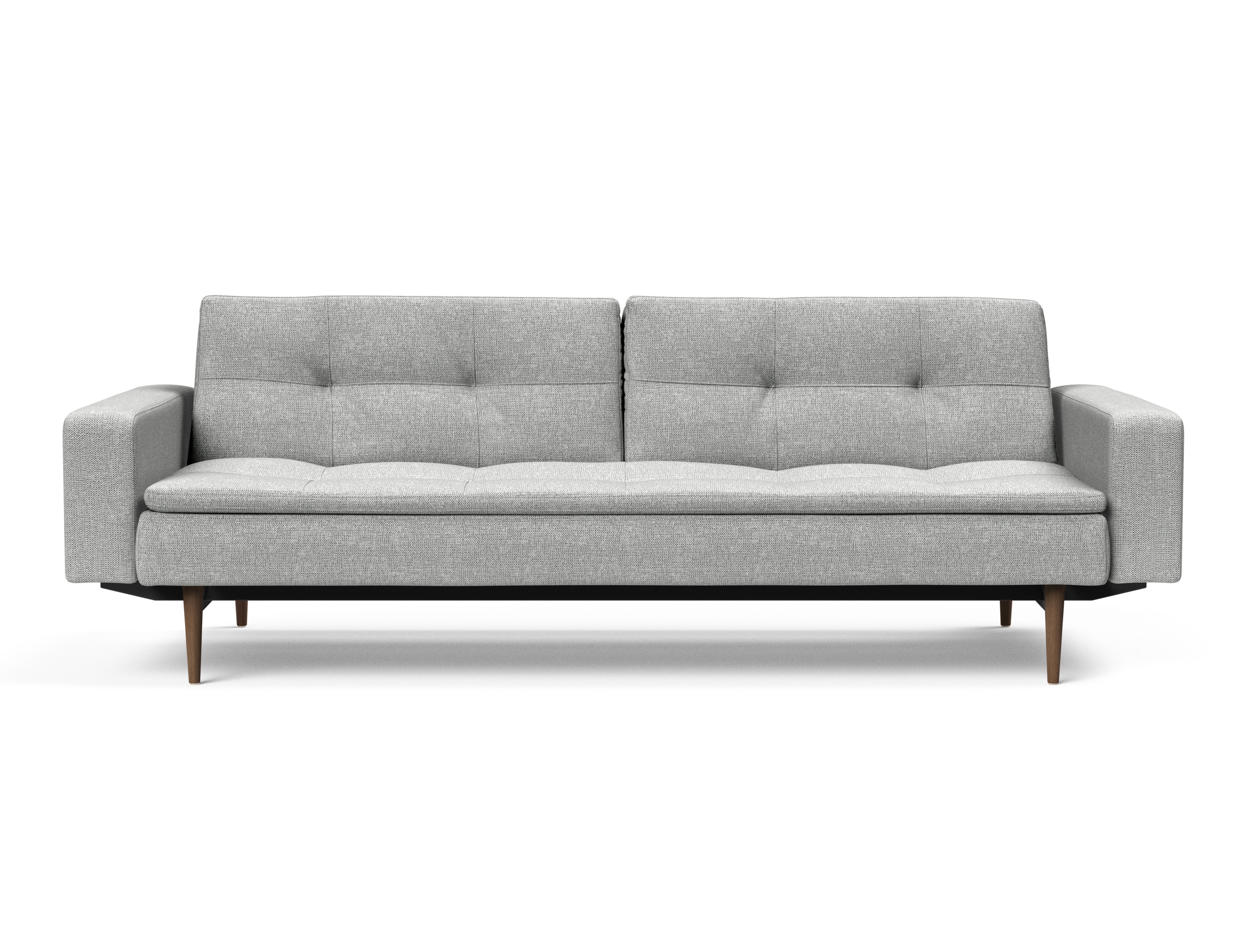 Dublexo Deluxe Fabric Sofa Bed w/Arms & Dark Wood Styletto Legs