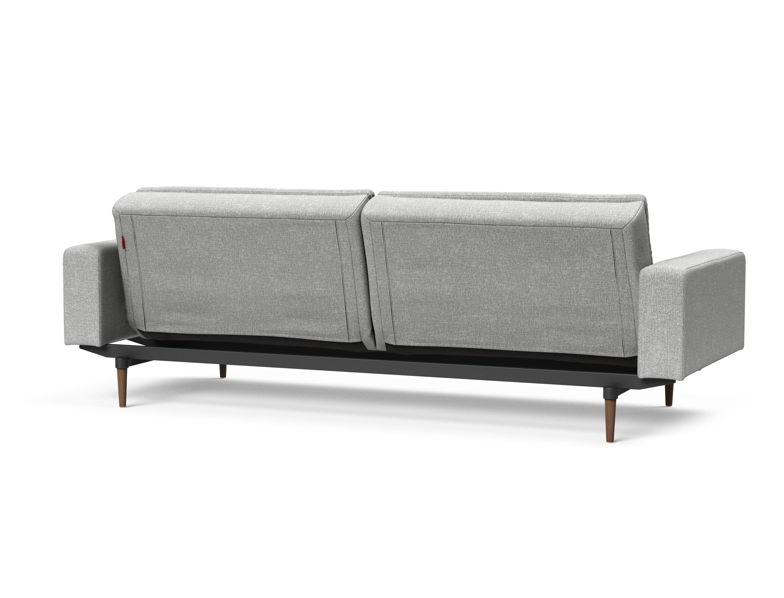 Dublexo Deluxe Fabric Sofa Bed w/Arms & Dark Wood Styletto Legs