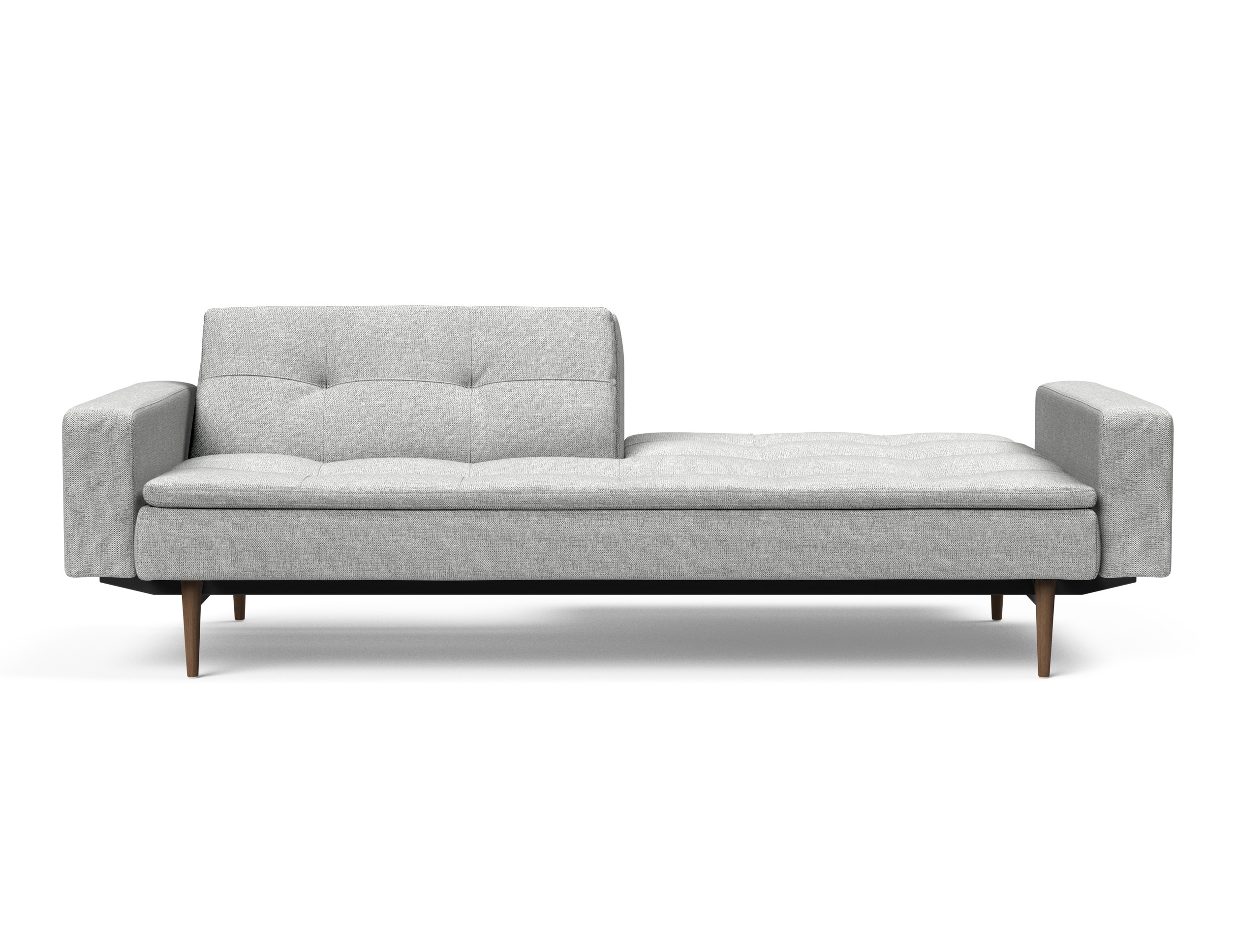 Dublexo Deluxe Fabric Sofa Bed w/Arms & Dark Wood Styletto Legs