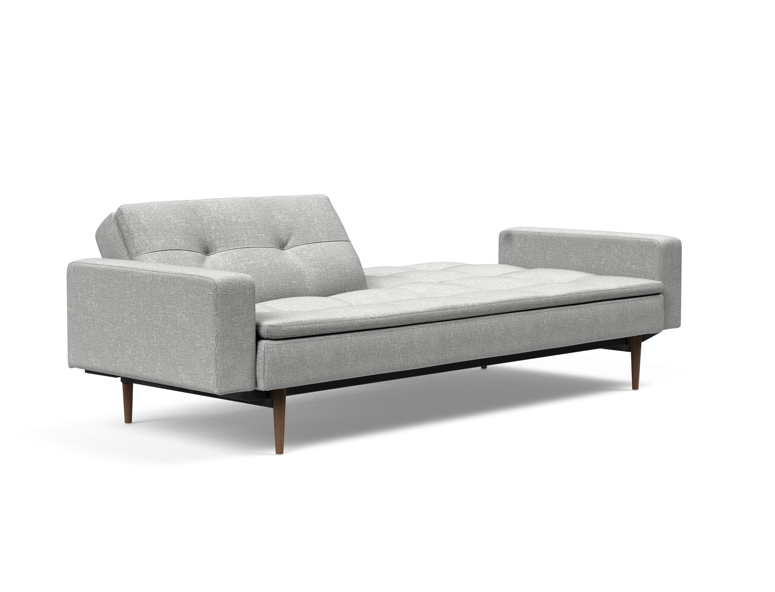 Dublexo Deluxe Fabric Sofa Bed w/Arms & Dark Wood Styletto Legs