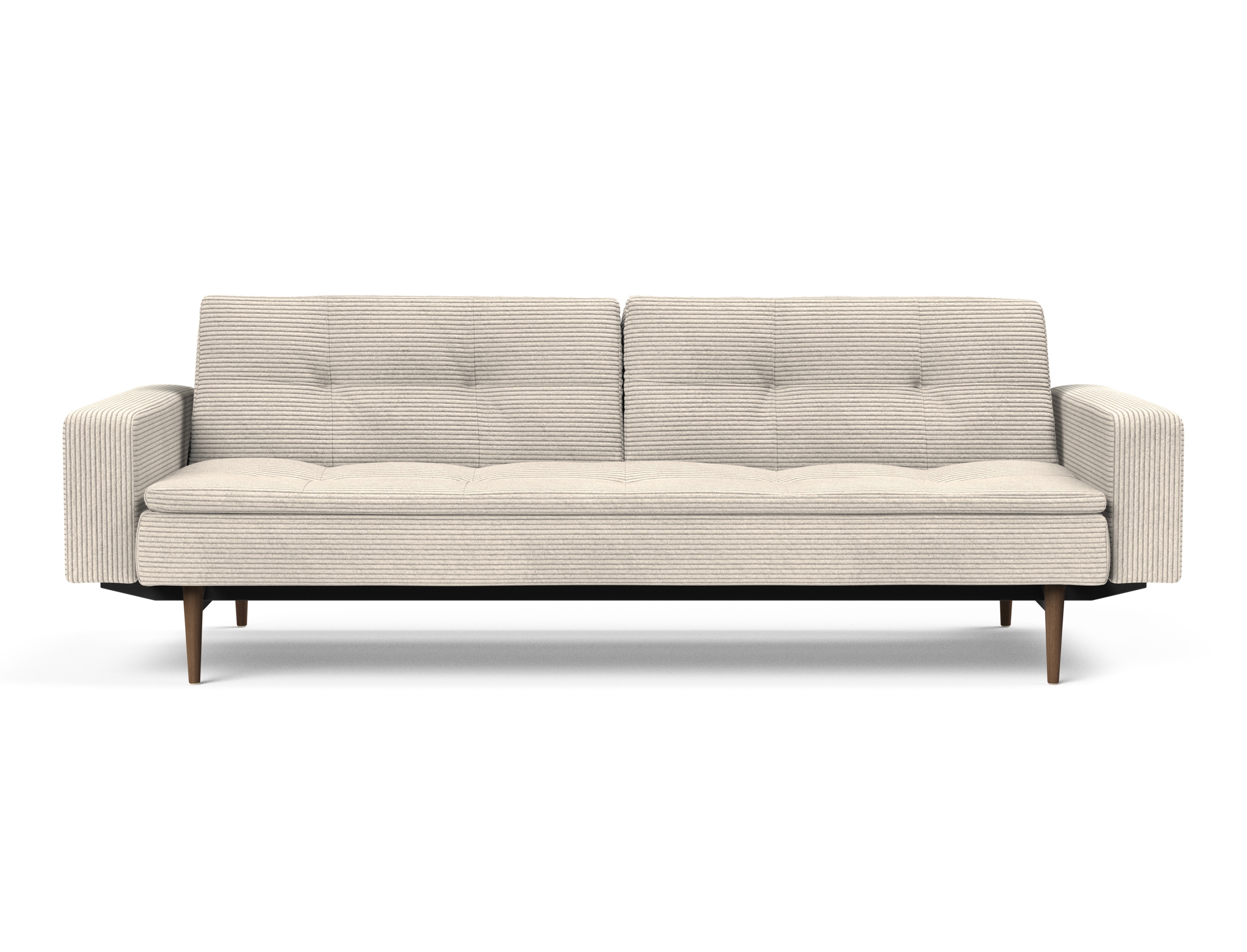 Dublexo Deluxe Fabric Sofa Bed w/Arms & Dark Wood Styletto Legs