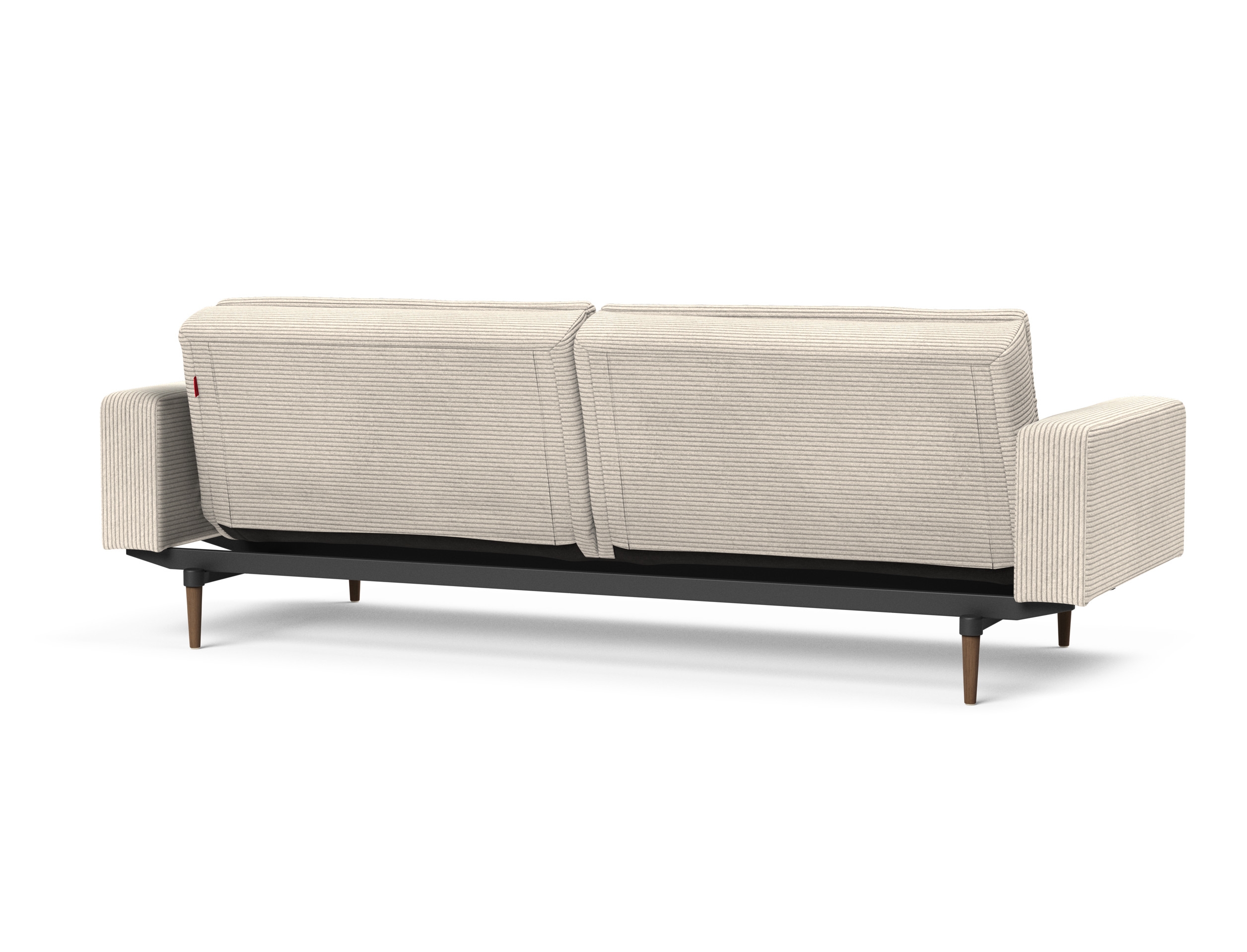 Dublexo Deluxe Fabric Sofa Bed w/Arms & Dark Wood Styletto Legs