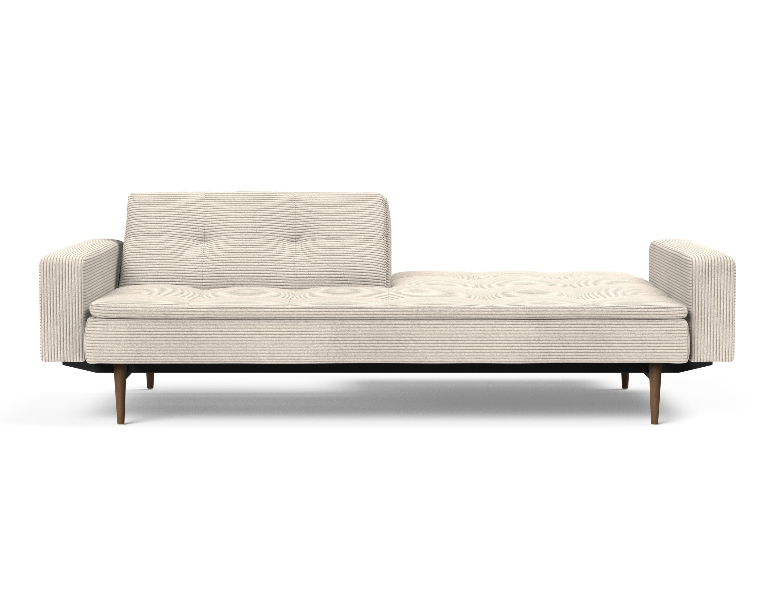 Dublexo Deluxe Fabric Sofa Bed w/Arms & Dark Wood Styletto Legs