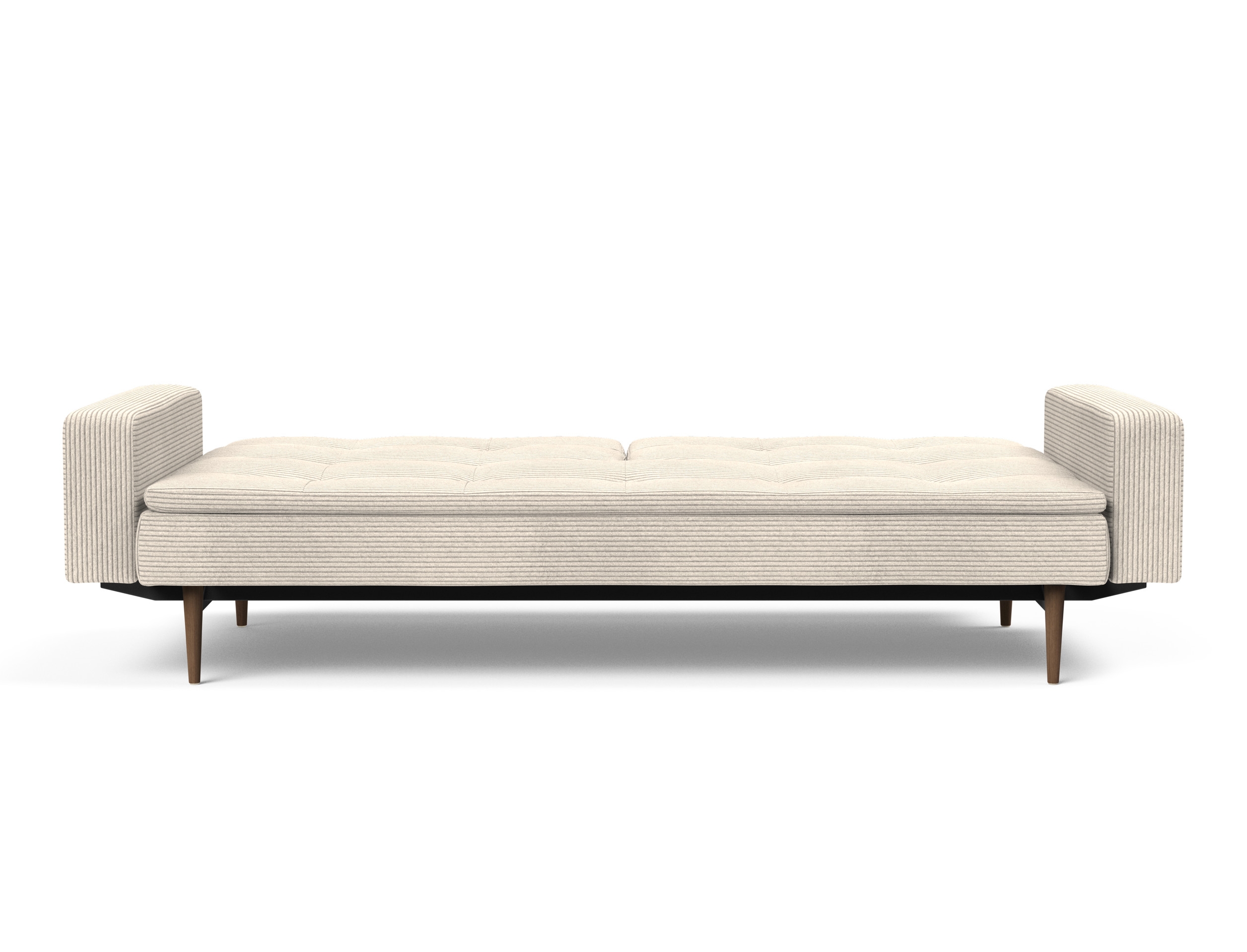 Dublexo Deluxe Fabric Sofa Bed w/Arms & Dark Wood Styletto Legs
