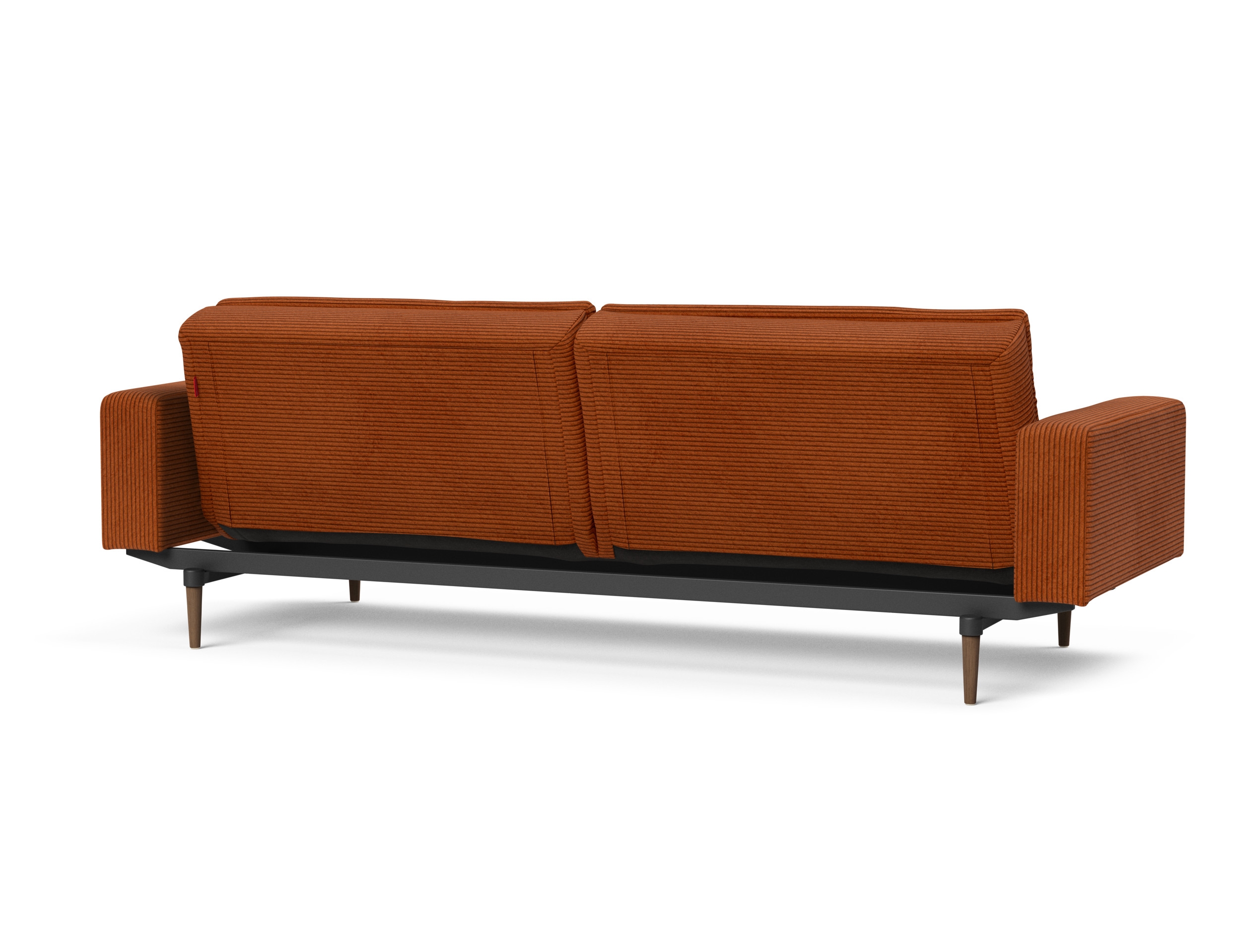 Dublexo Deluxe Fabric Sofa Bed w/Arms & Dark Wood Styletto Legs