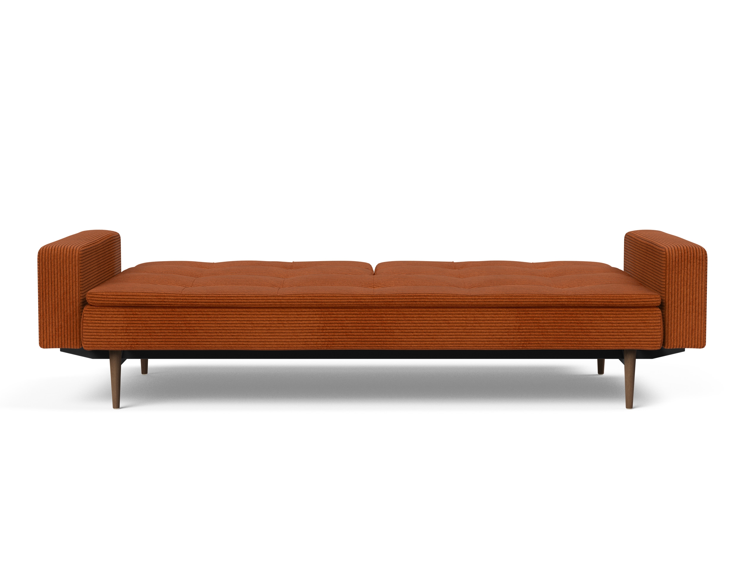 Dublexo Deluxe Fabric Sofa Bed w/Arms & Dark Wood Styletto Legs