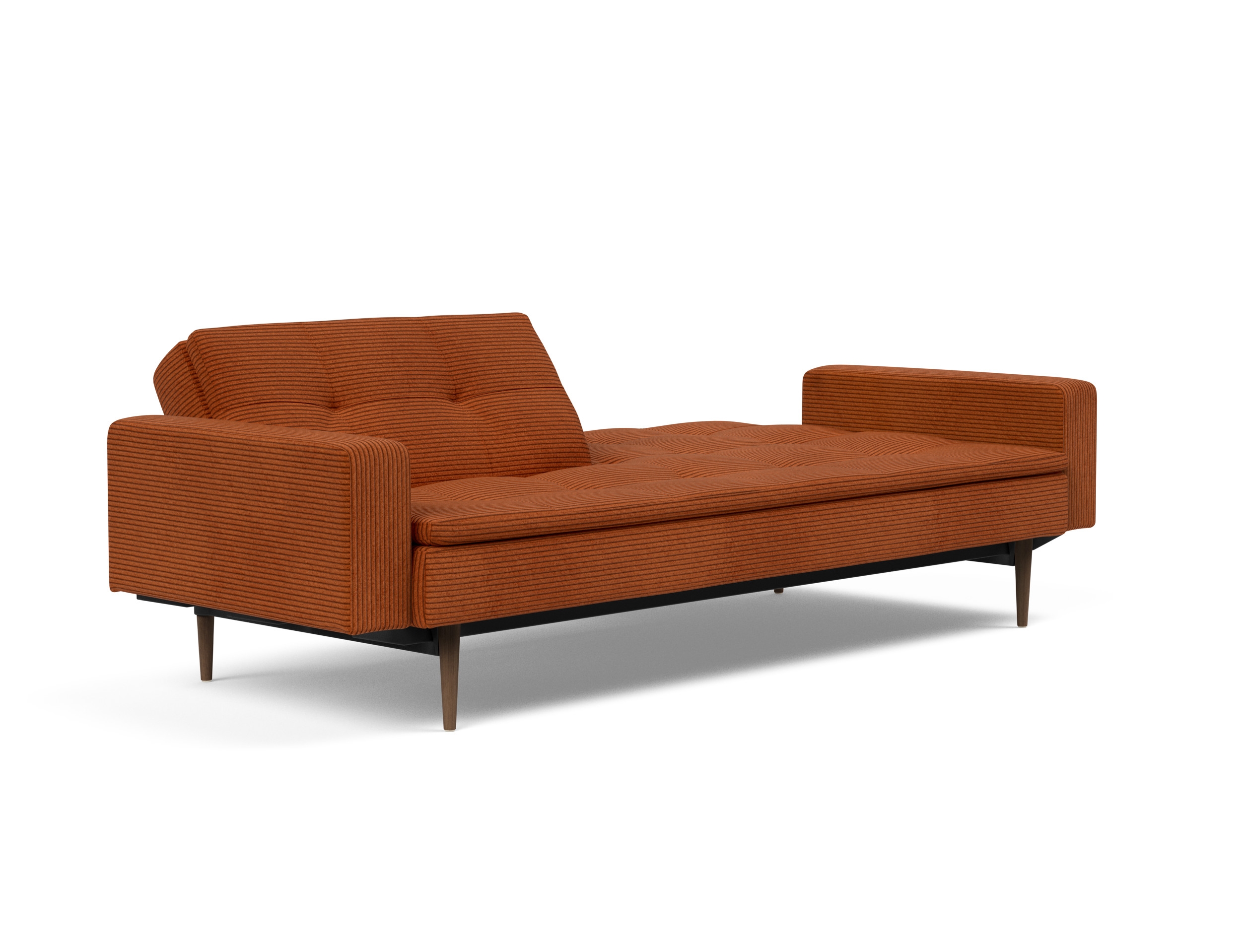 Dublexo Deluxe Fabric Sofa Bed w/Arms & Dark Wood Styletto Legs