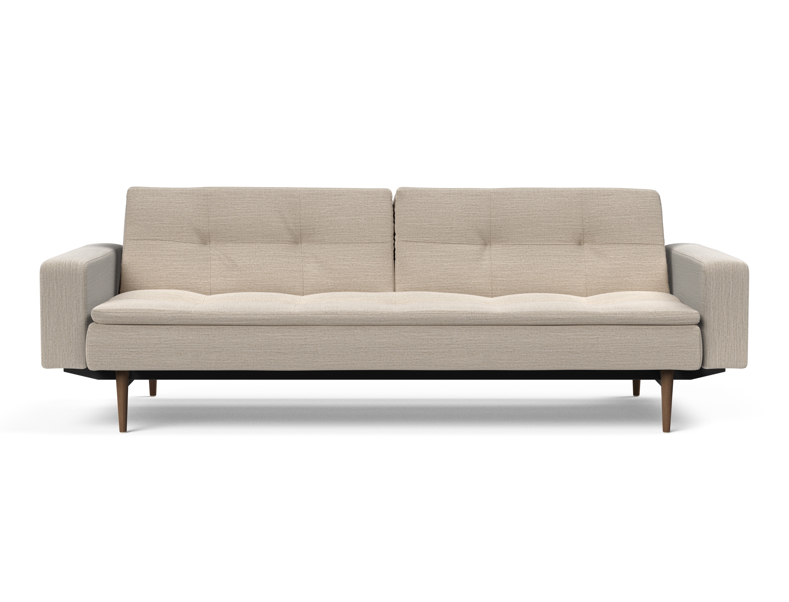 Dublexo Deluxe Fabric Sofa Bed w/Arms & Dark Wood Styletto Legs