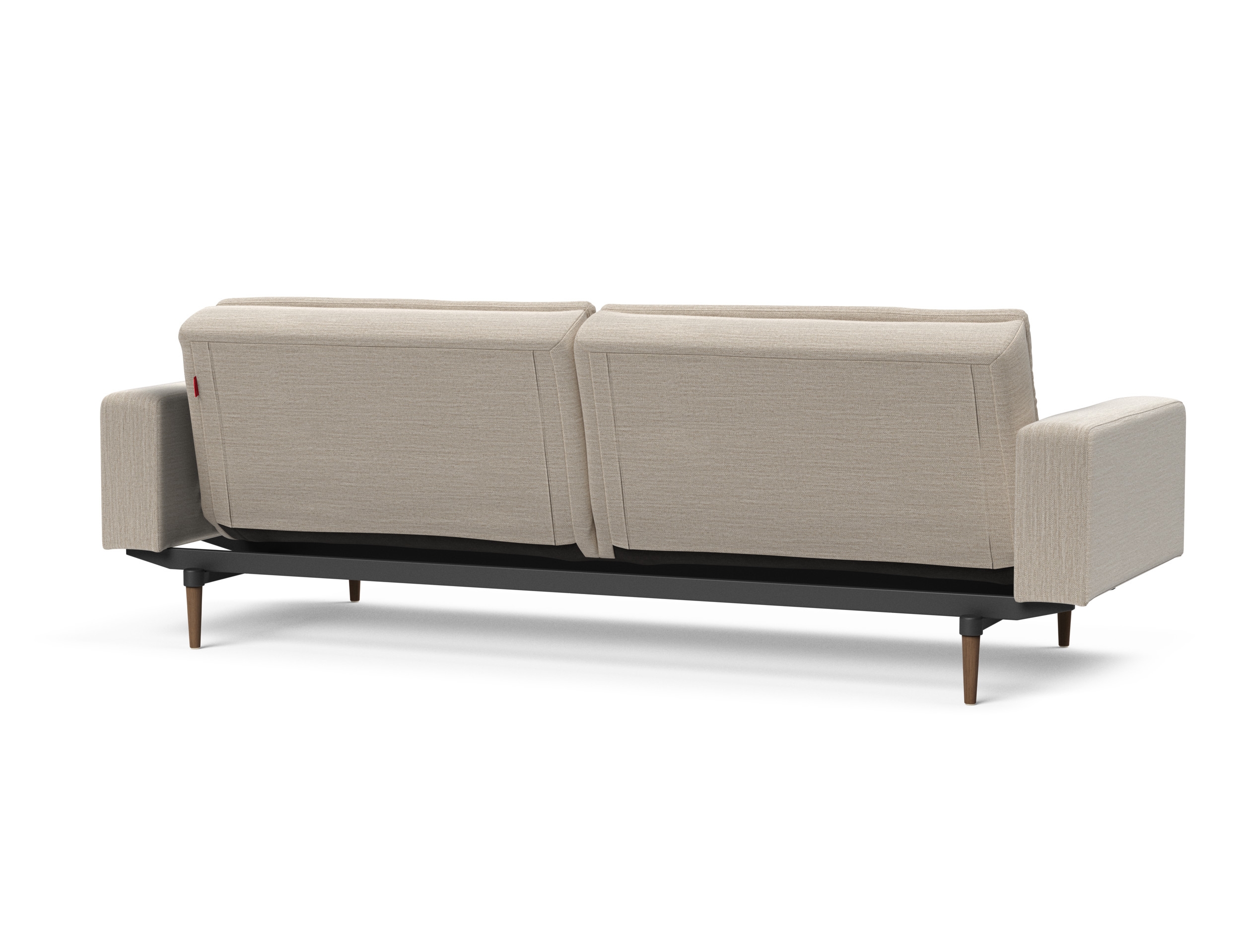 Dublexo Deluxe Fabric Sofa Bed w/Arms & Dark Wood Styletto Legs