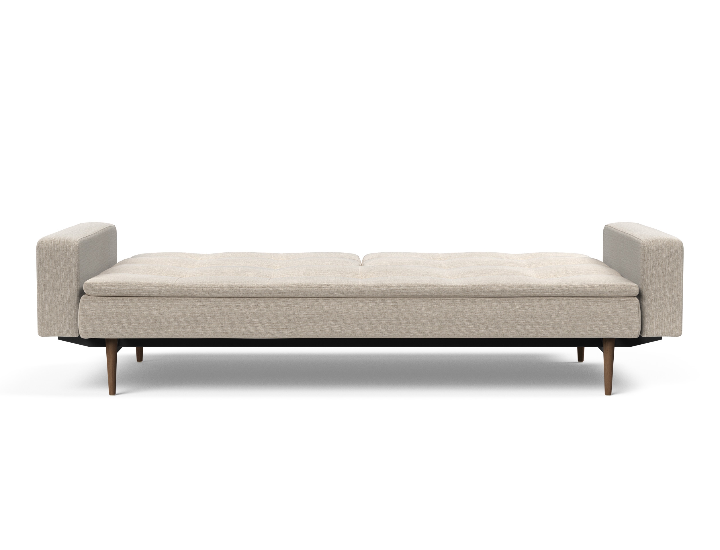 Dublexo Deluxe Fabric Sofa Bed w/Arms & Dark Wood Styletto Legs