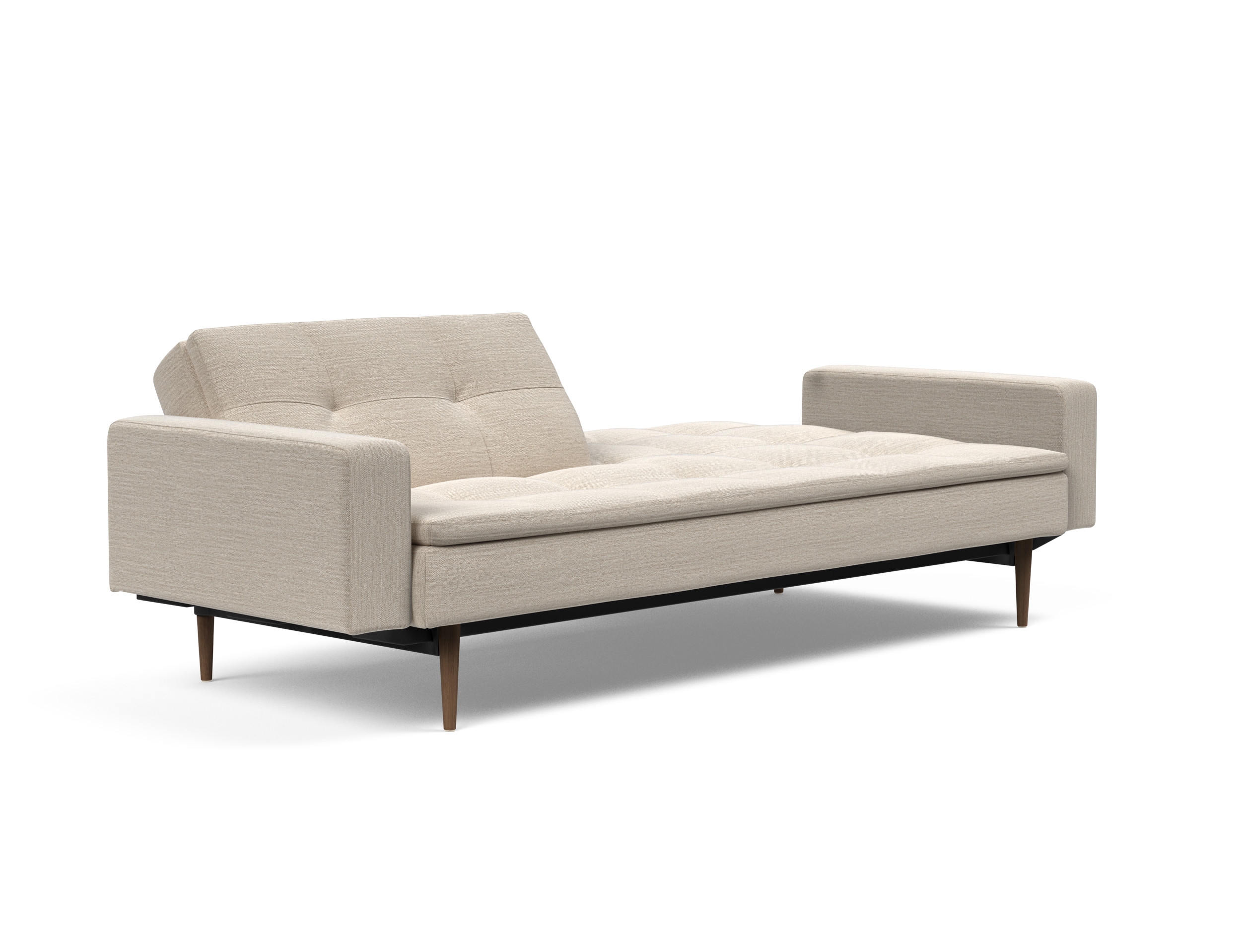Dublexo Deluxe Fabric Sofa Bed w/Arms & Dark Wood Styletto Legs