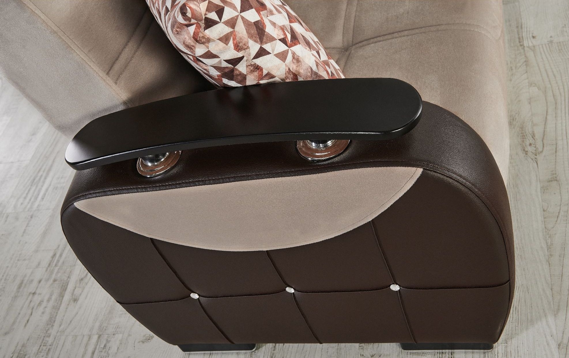 Dubai Fabric/Vinyl Storage Sleeper Living Room Set