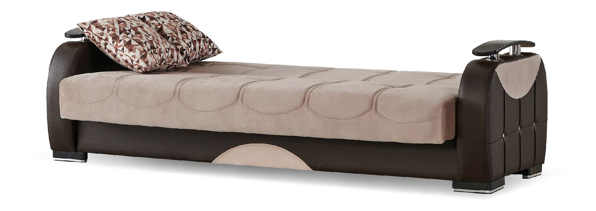 Dubai Fabric/Vinyl Storage Sleeper Living Room Set