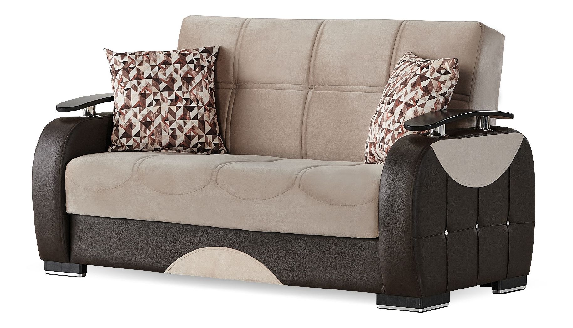 Dubai Fabric/Vinyl Storage Sleeper Living Room Set