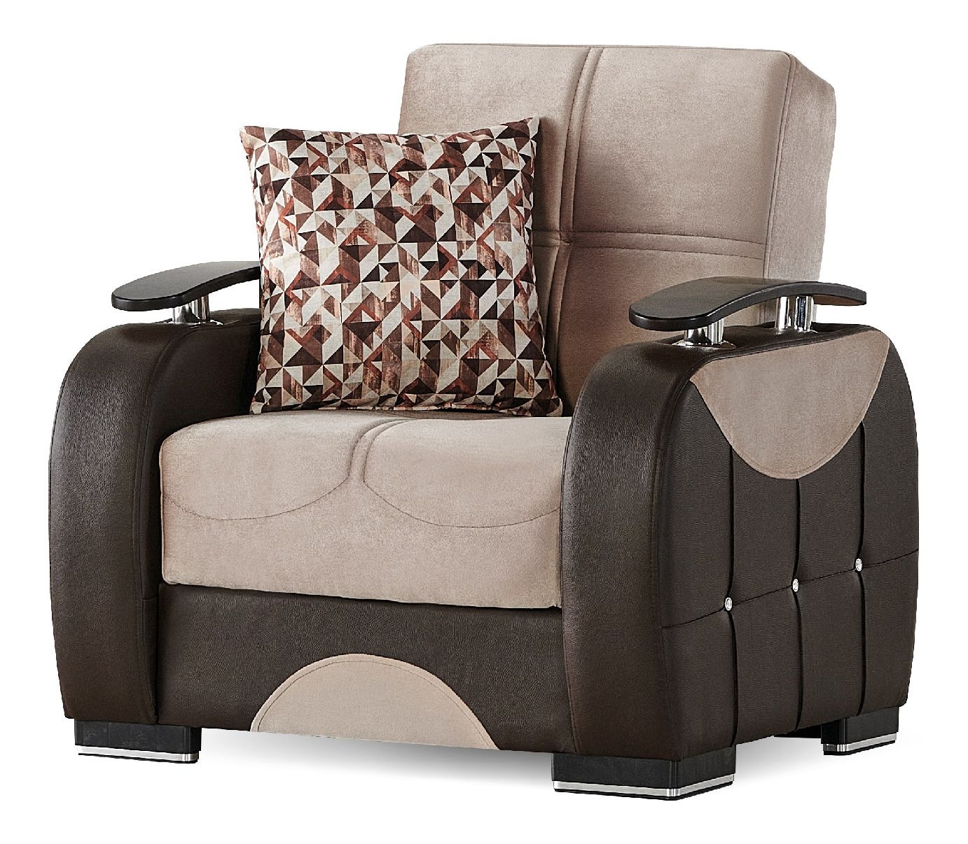 Dubai Fabric/Vinyl Storage Sleeper Living Room Set