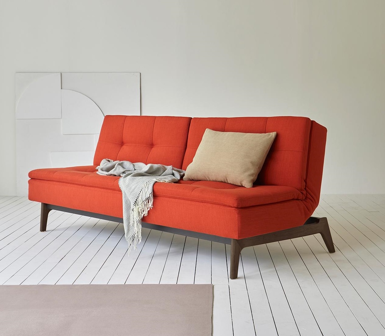 Dublexo Eik Fabric Sofa Bed w/Smoked Oak Legs