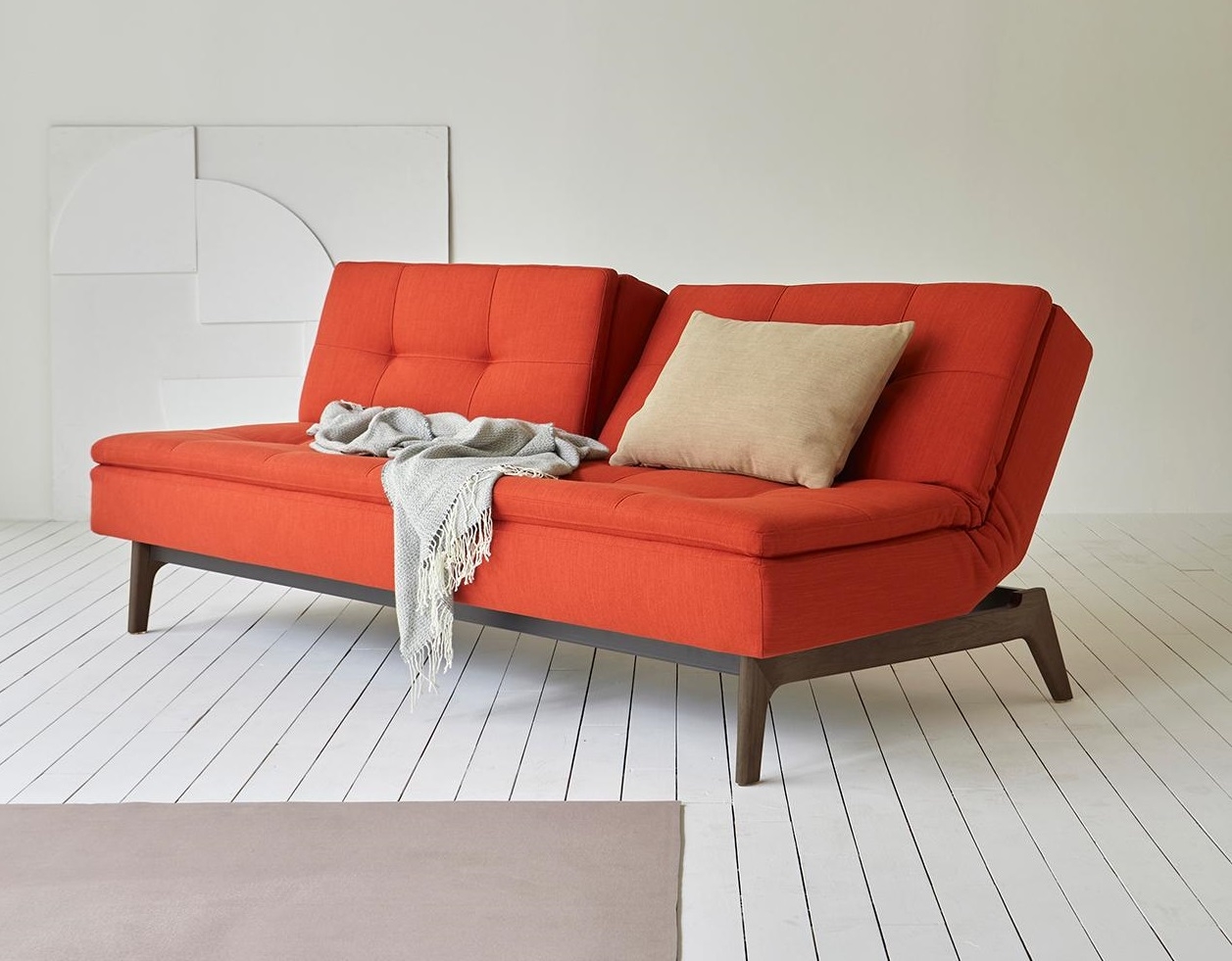 Dublexo Eik Fabric Sofa Bed w/Smoked Oak Legs