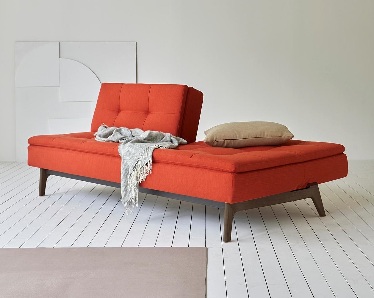 Dublexo Eik Fabric Sofa Bed w/Smoked Oak Legs