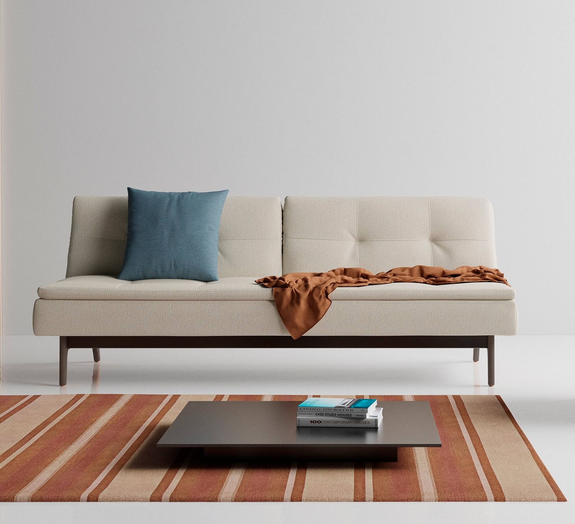 Dublexo Eik Fabric Sofa Bed w/Smoked Oak Legs