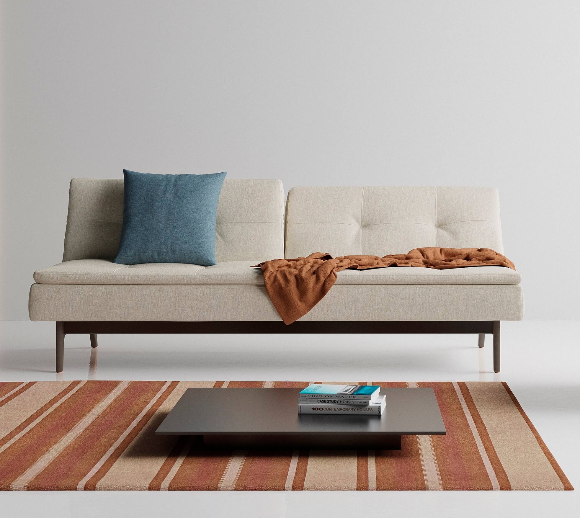 Dublexo Eik Fabric Sofa Bed w/Smoked Oak Legs