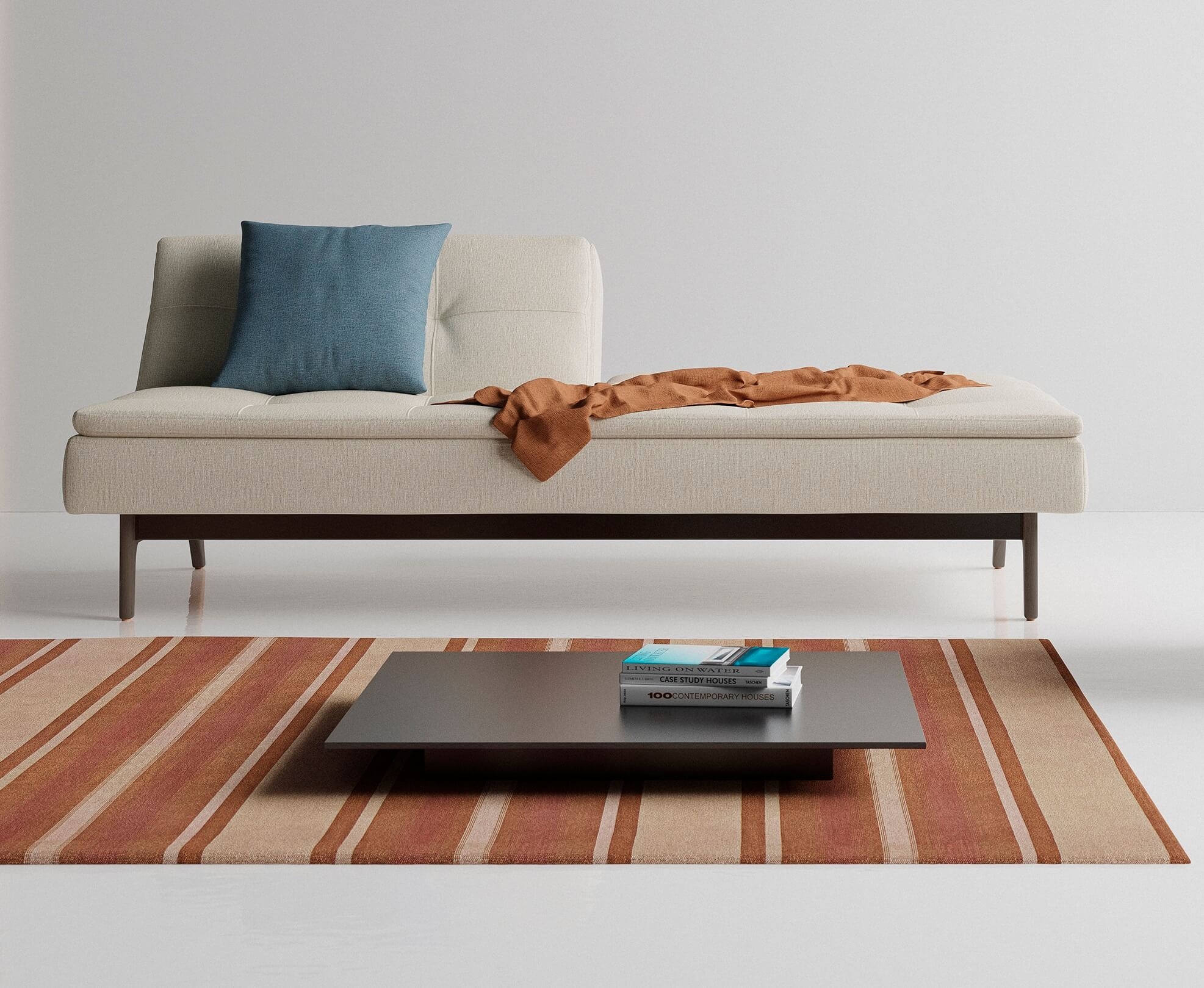 Dublexo Eik Fabric Sofa Bed w/Smoked Oak Legs