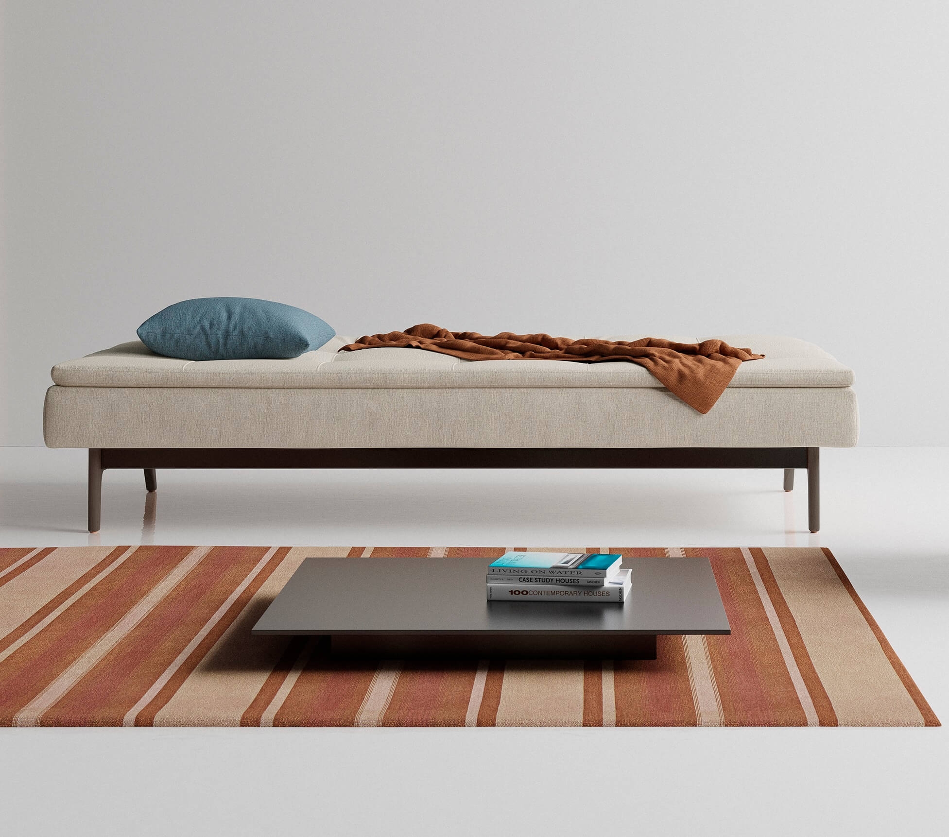 Dublexo Eik Fabric Sofa Bed w/Smoked Oak Legs