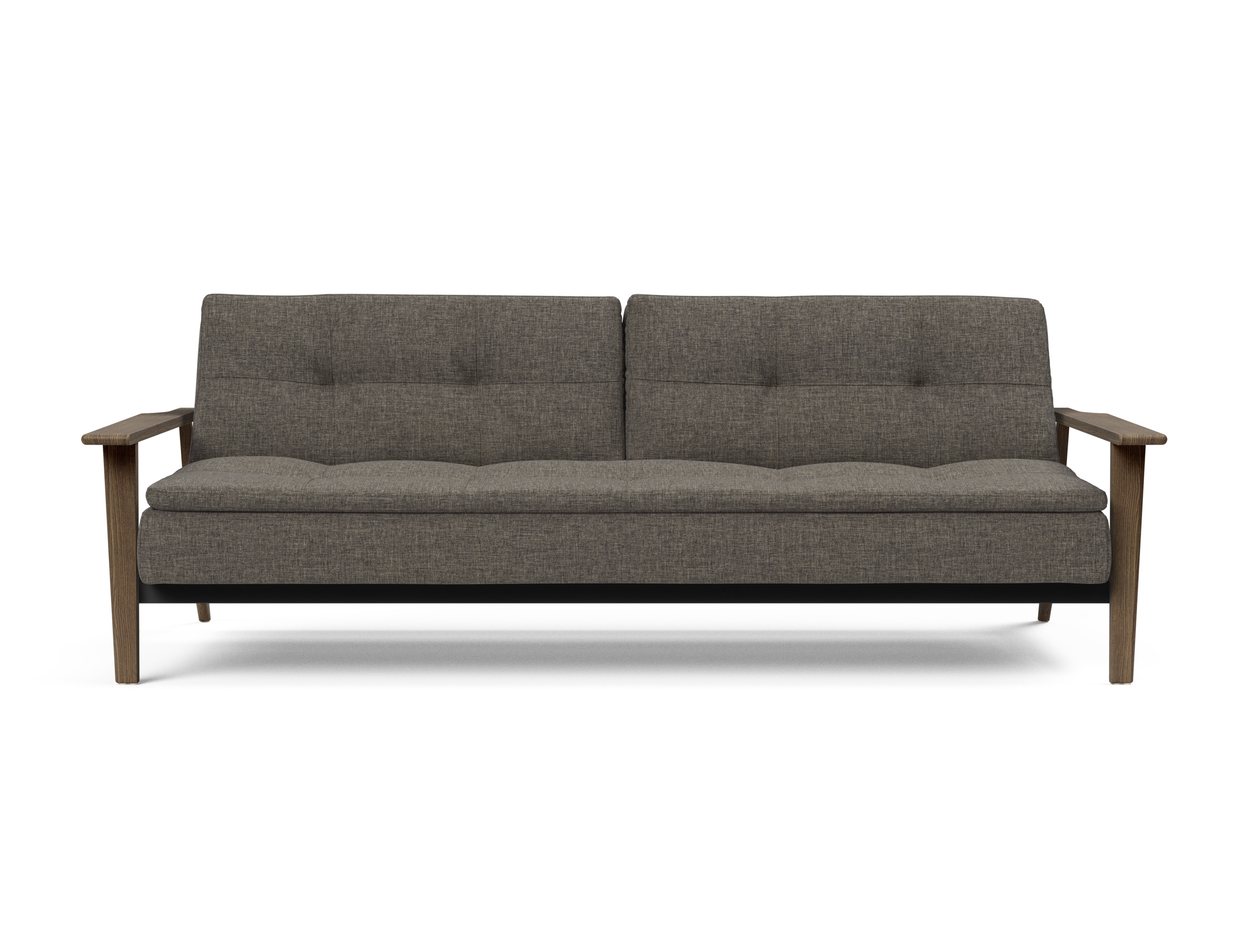 Dublexo Frej Fabric Sofa Bed w/Smoked Oak Arms & Legs