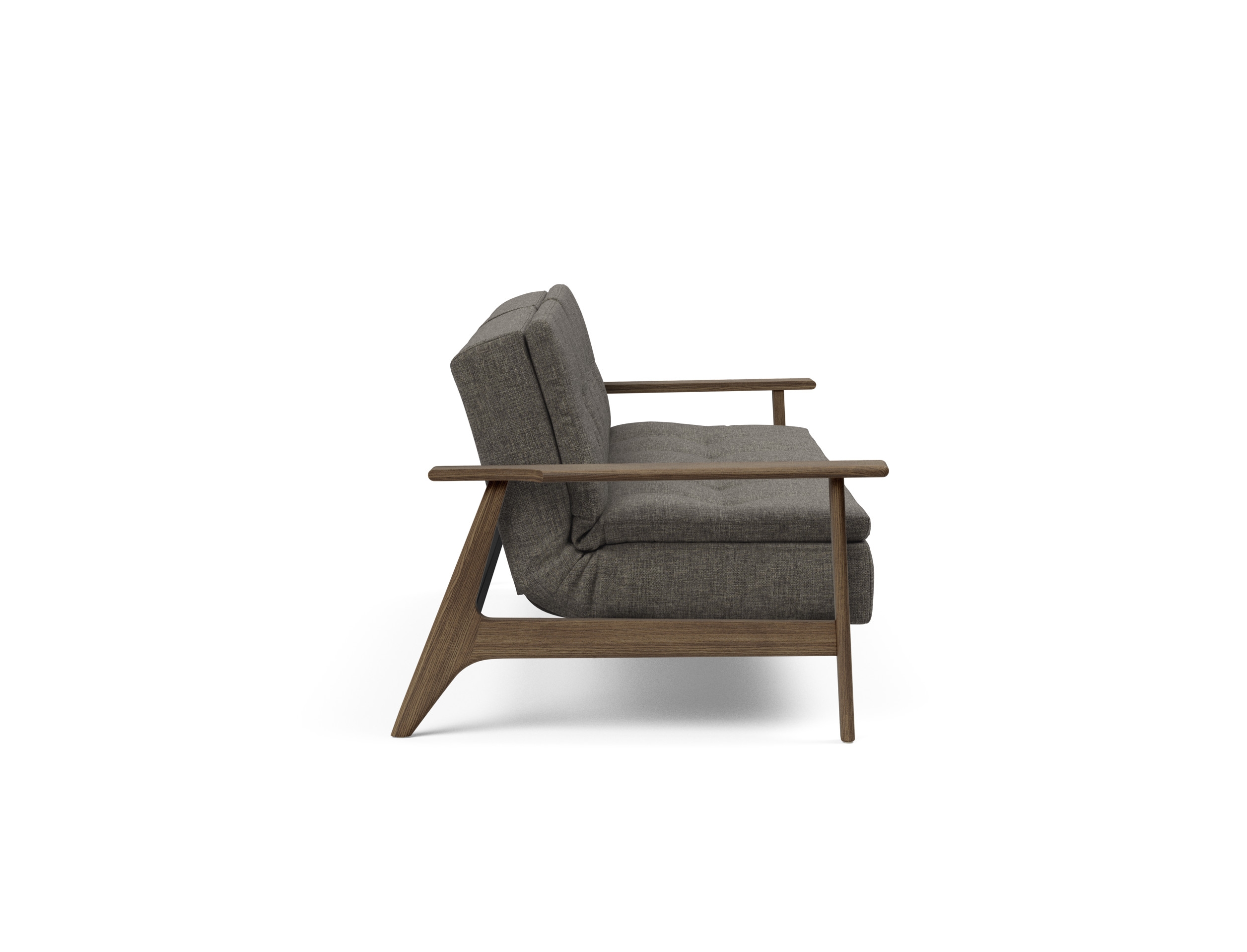 Dublexo Frej Fabric Sofa Bed w/Smoked Oak Arms & Legs