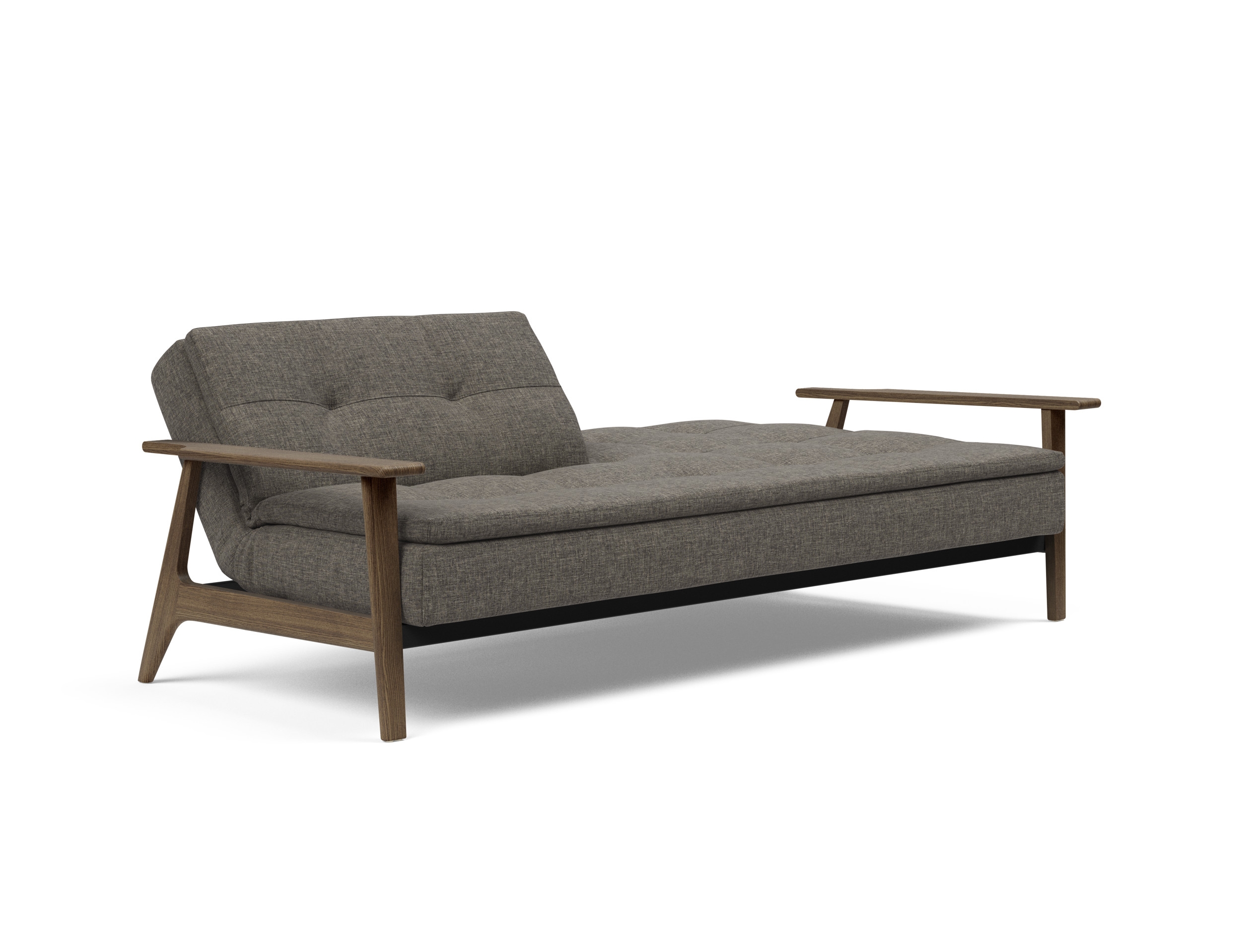 Dublexo Frej Fabric Sofa Bed w/Smoked Oak Arms & Legs