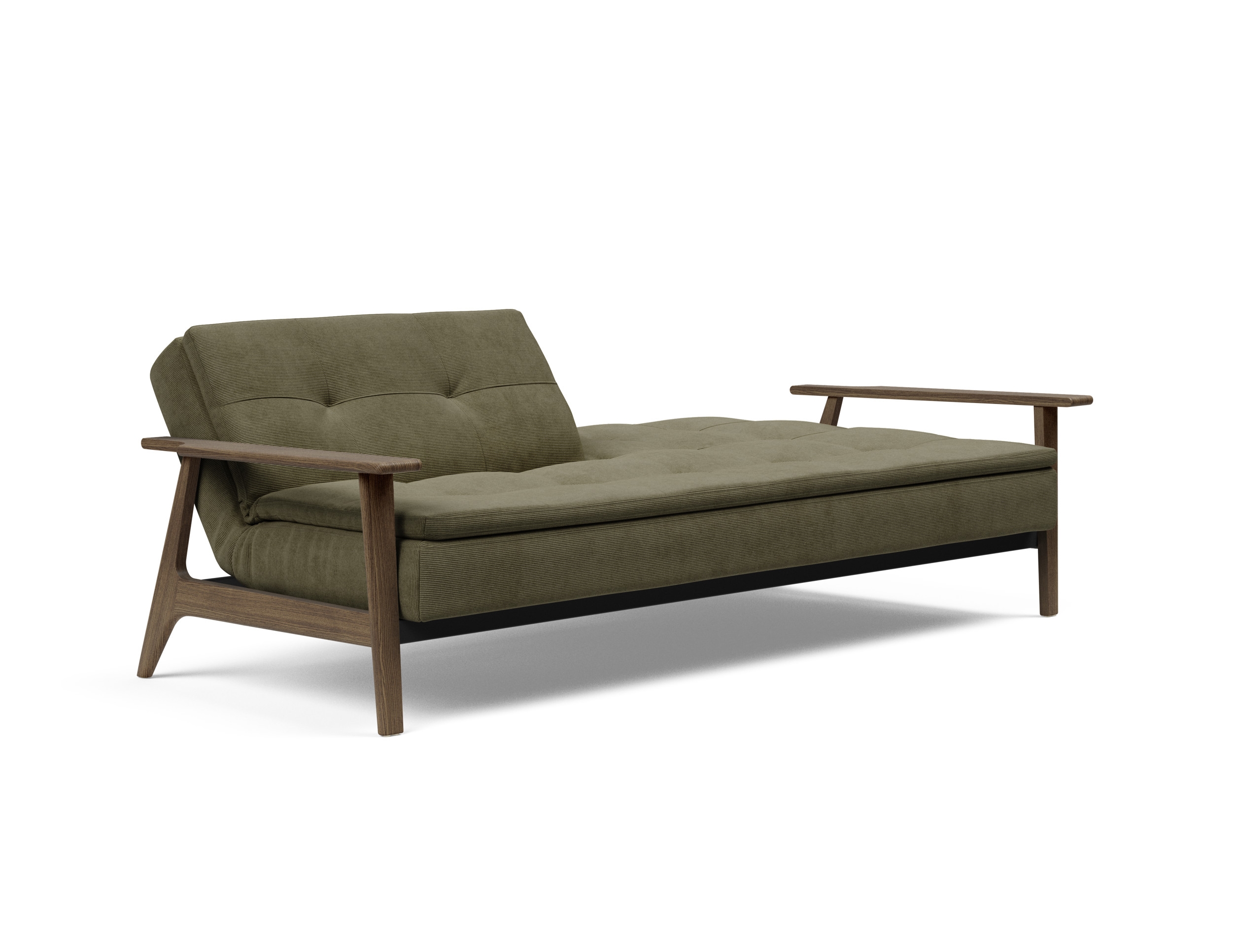 Dublexo Frej Fabric Sofa Bed w/Smoked Oak Arms & Legs