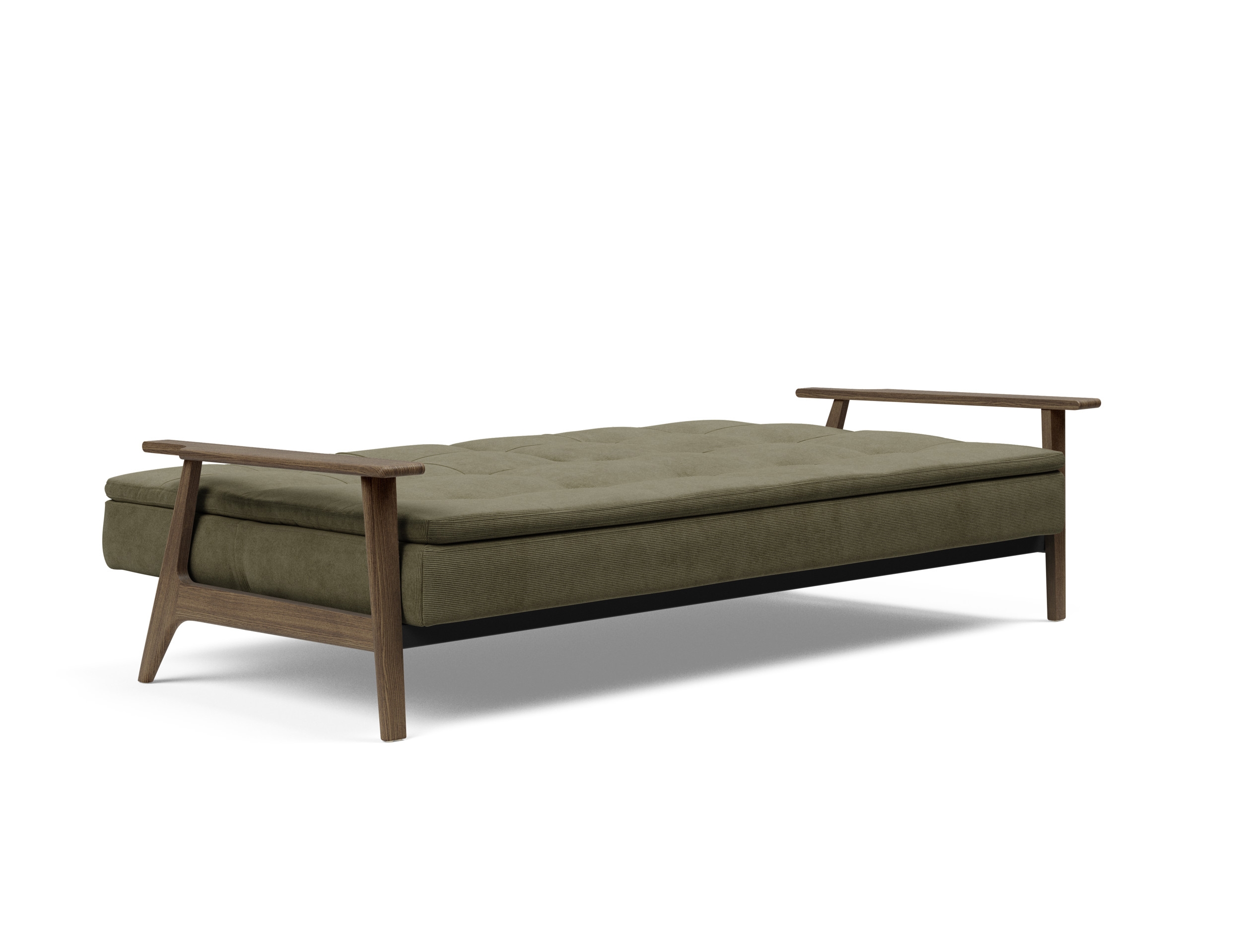 Dublexo Frej Fabric Sofa Bed w/Smoked Oak Arms & Legs